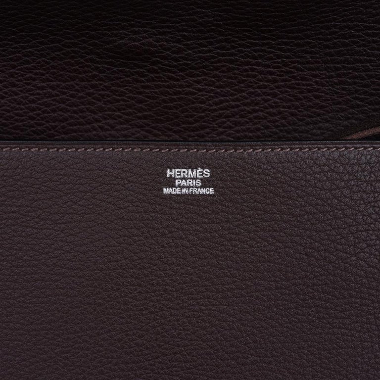 Hermes Etriviere Messenger Shoulder Bag Cacao Fjord Leather New at 1stDibs