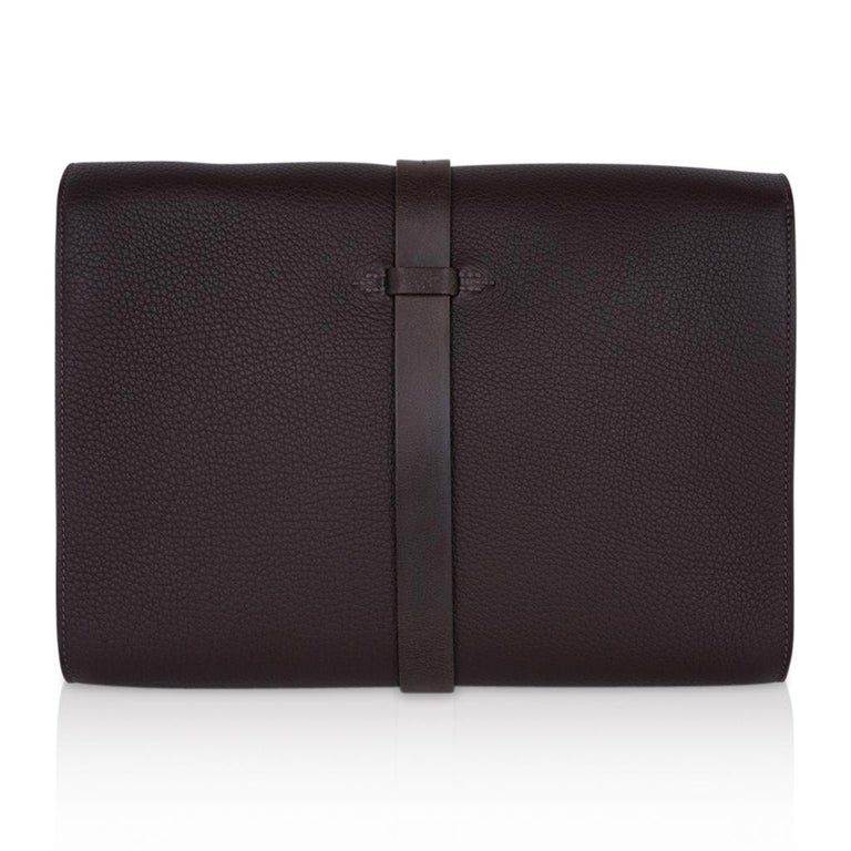 Hermes Etriviere Messenger Shoulder Bag Cacao Fjord Leather New at 1stDibs