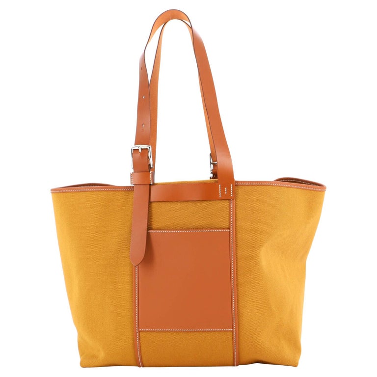 Hermes Jeune D'Or Yellow Toile Canvas and Leather Herbag Zip 39 Bag For  Sale at 1stDibs