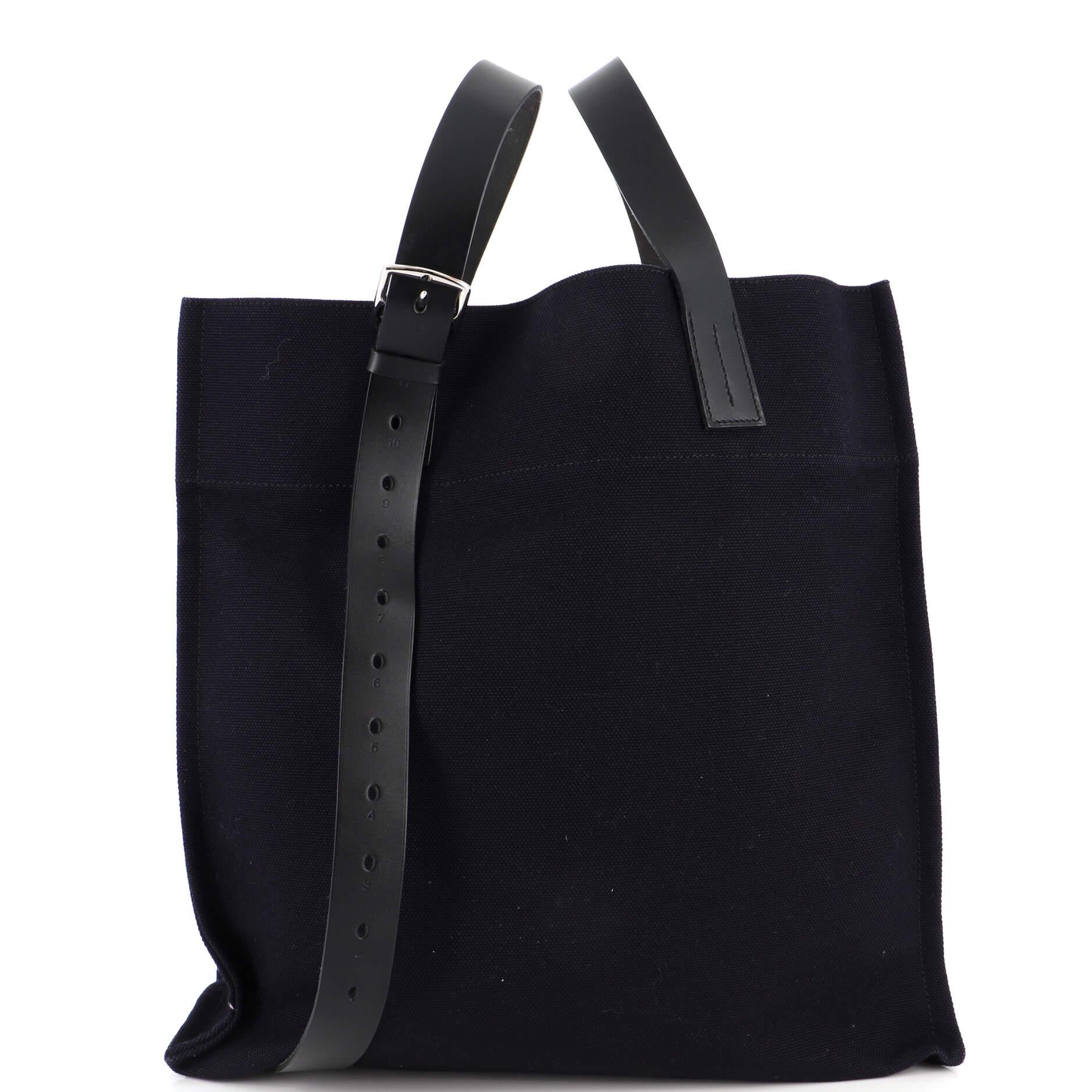 Women's Hermes Etriviere Shopping Tote Toile and Leather