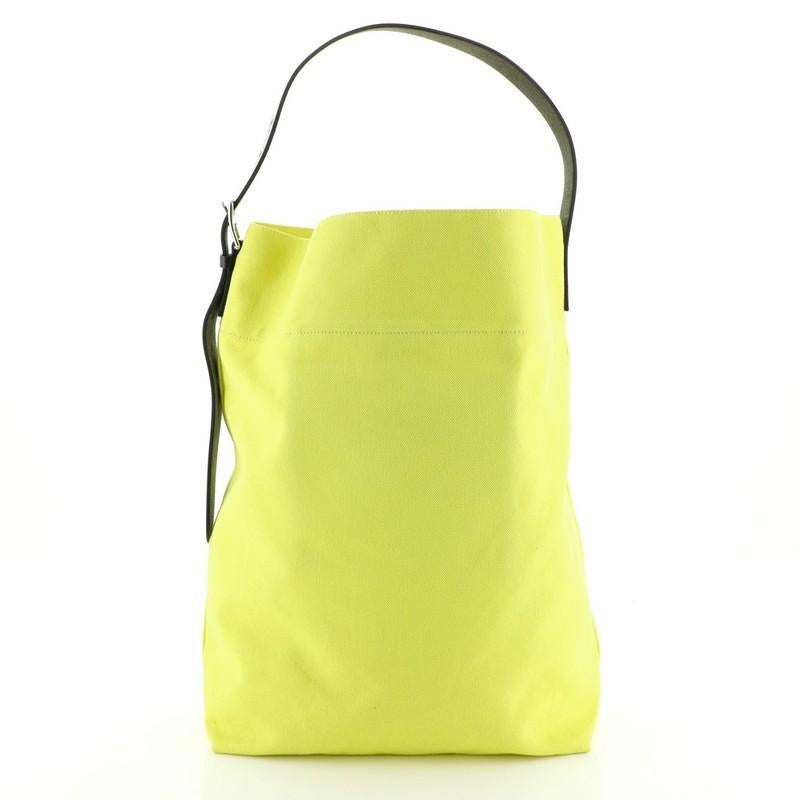 Yellow Hermes Etriviere Shoulder Bag Toile and Leather