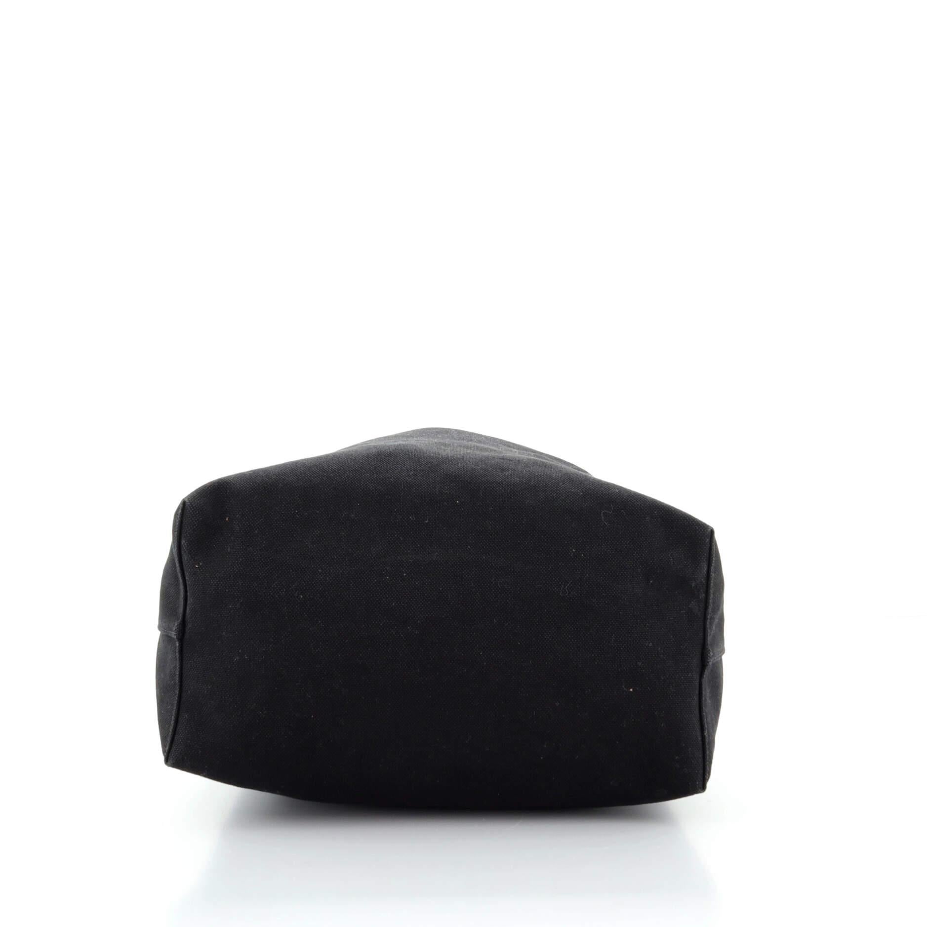Black Hermes Etriviere Shoulder Bag Toile and Leather