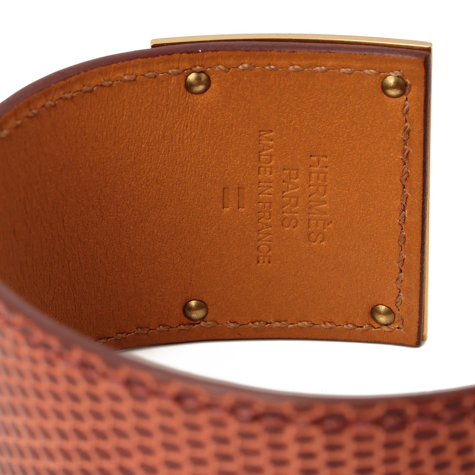 Modern Hermès Étrusque Lizard Leather Kelly Dog Bracelet T2