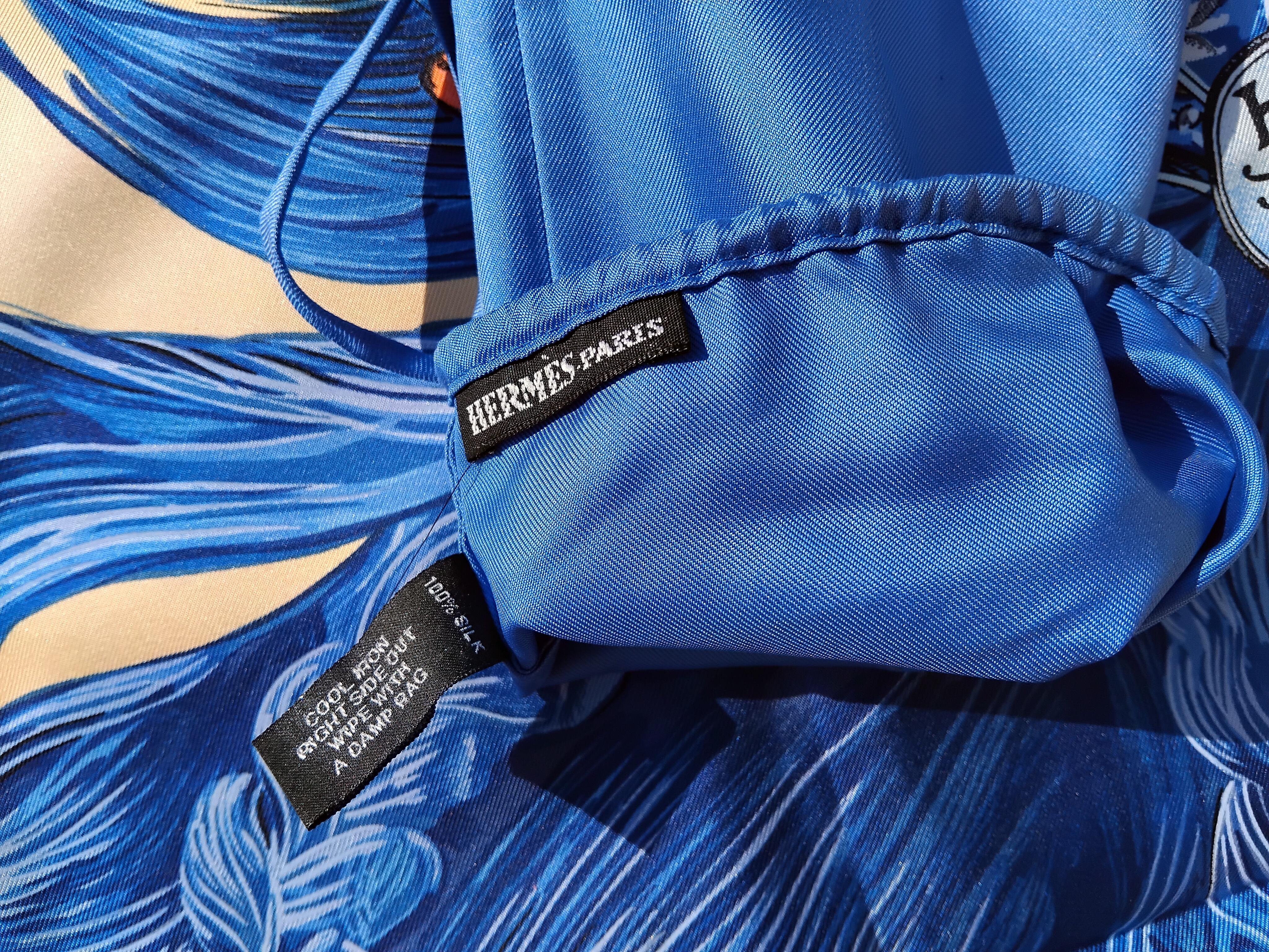 Hermès EVA by Dumas Sciarpa di seta impermeabile 90 cm Raro in vendita 8