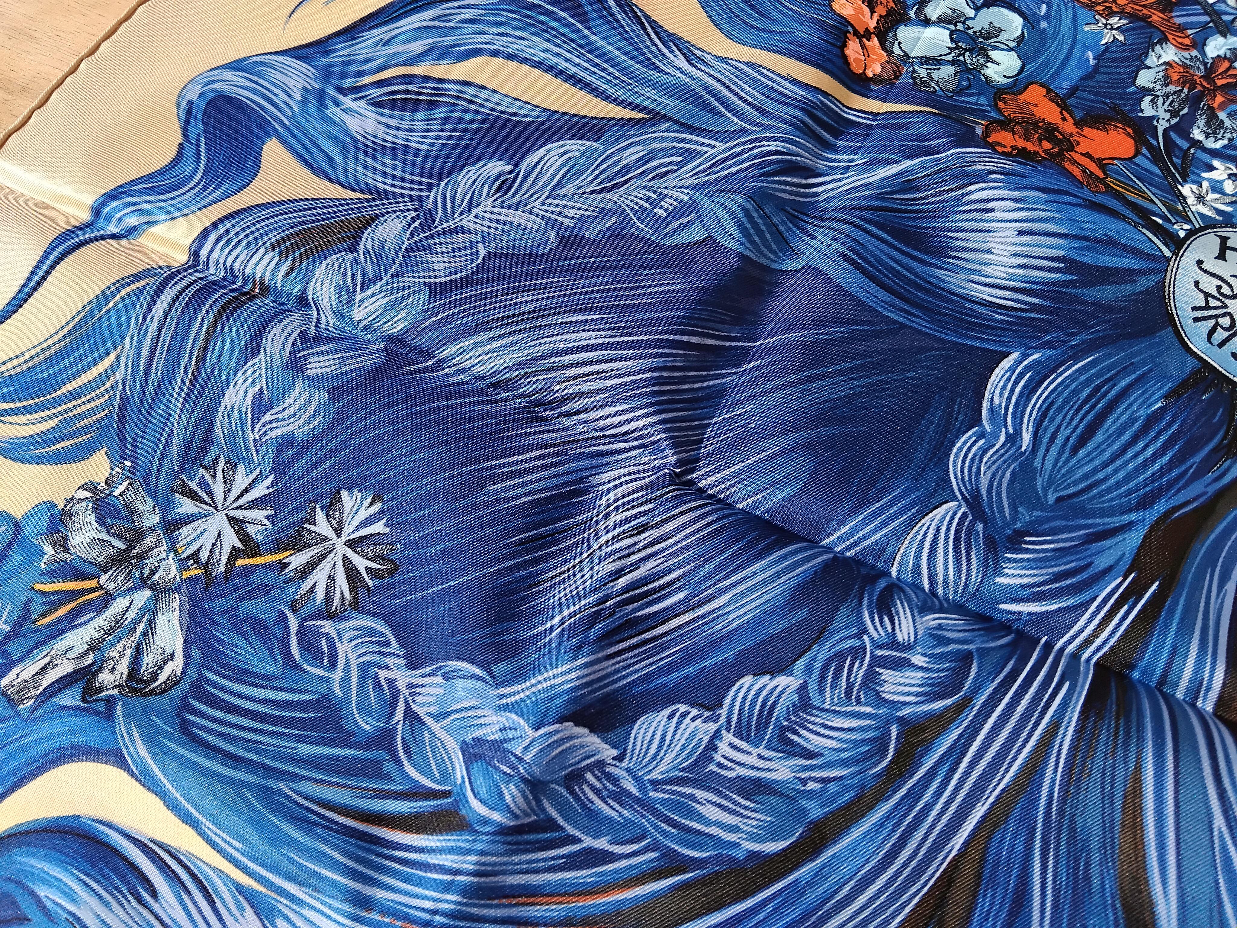 Hermès EVA by Dumas Sciarpa di seta impermeabile 90 cm Raro in vendita 2