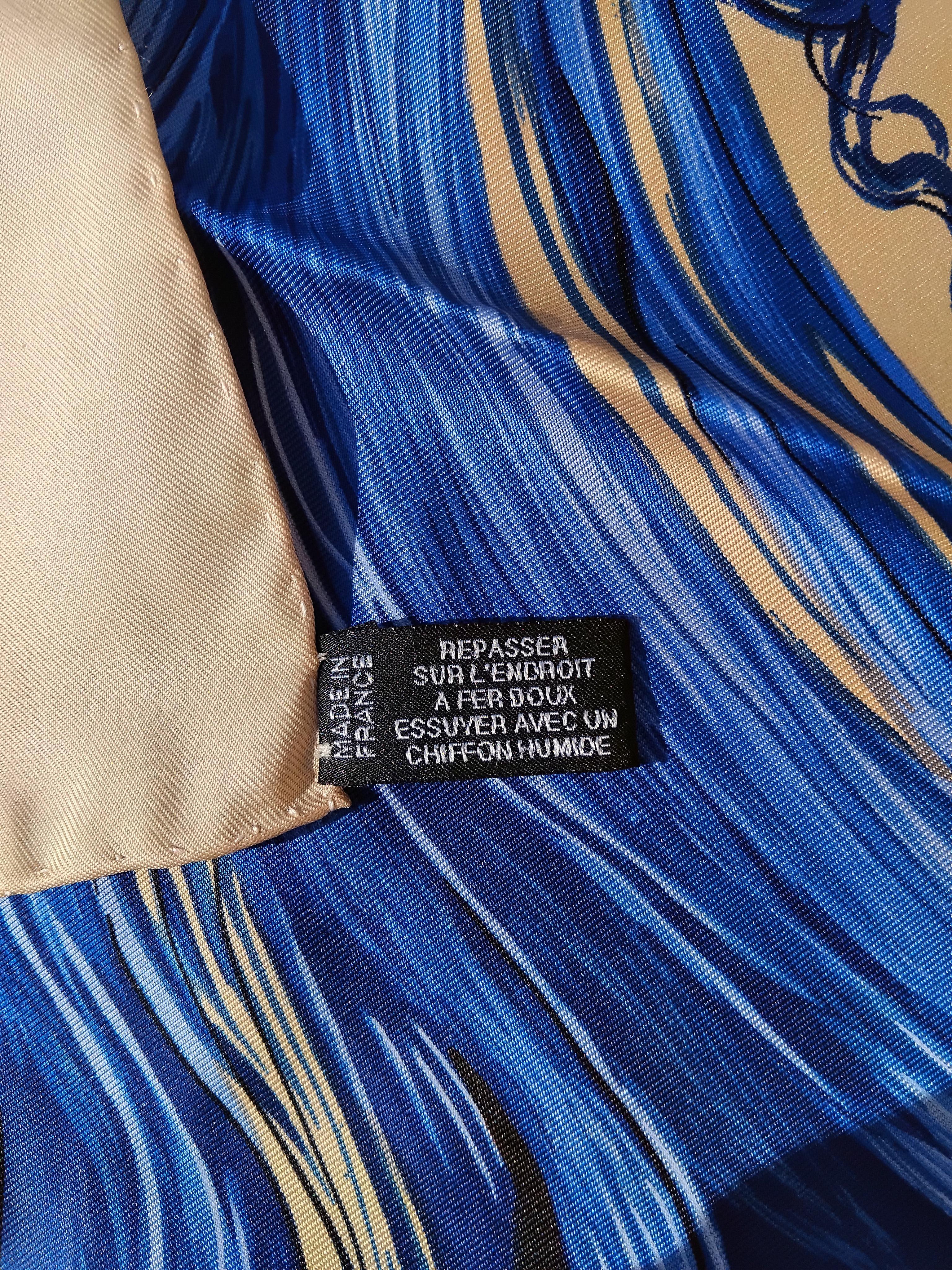 Hermès EVA by Dumas Sciarpa di seta impermeabile 90 cm Raro in vendita 4
