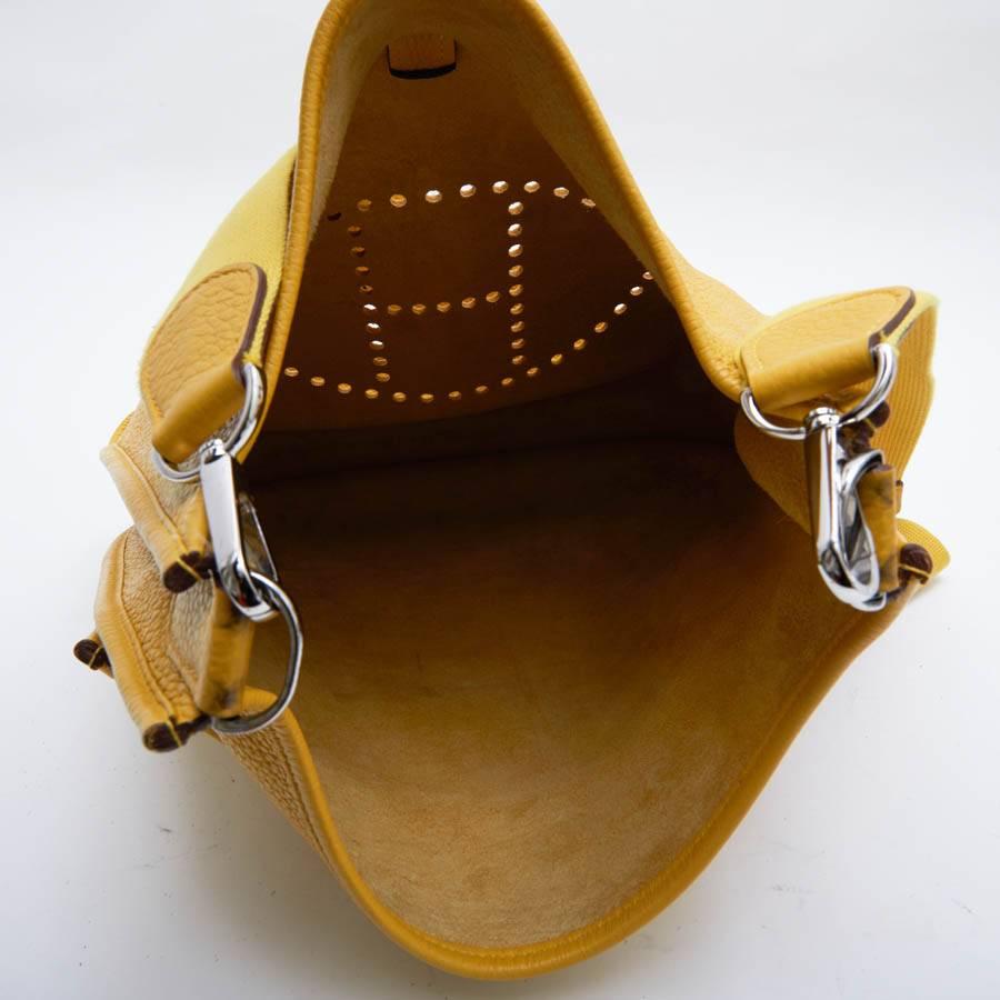 HERMES 'Evelyn II' Bag in Yellow Togo Grained Leather 5