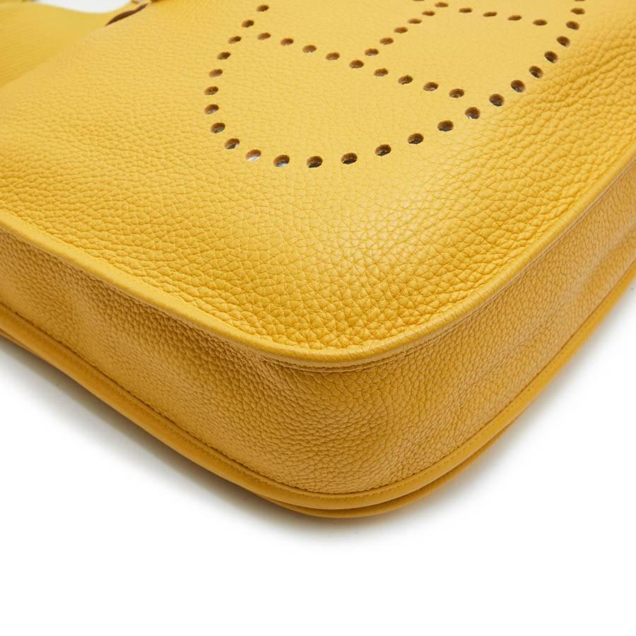 Women's HERMES 'Evelyn II' Bag in Yellow Togo Grained Leather