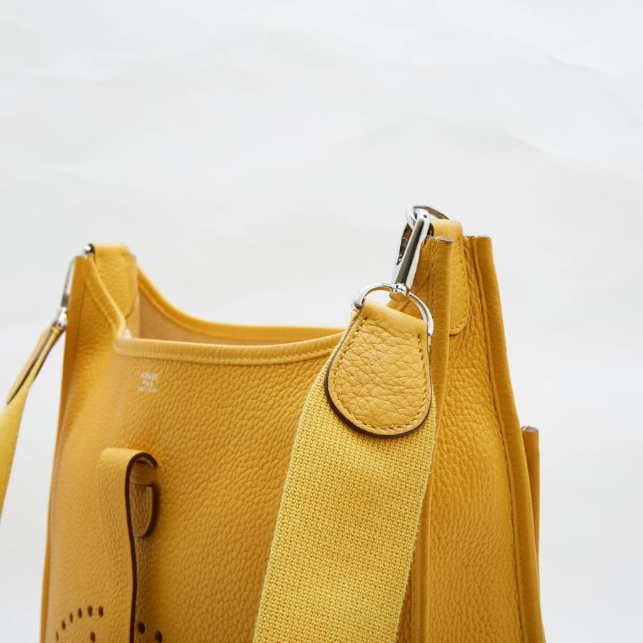 HERMES 'Evelyn II' Bag in Yellow Togo Grained Leather 2