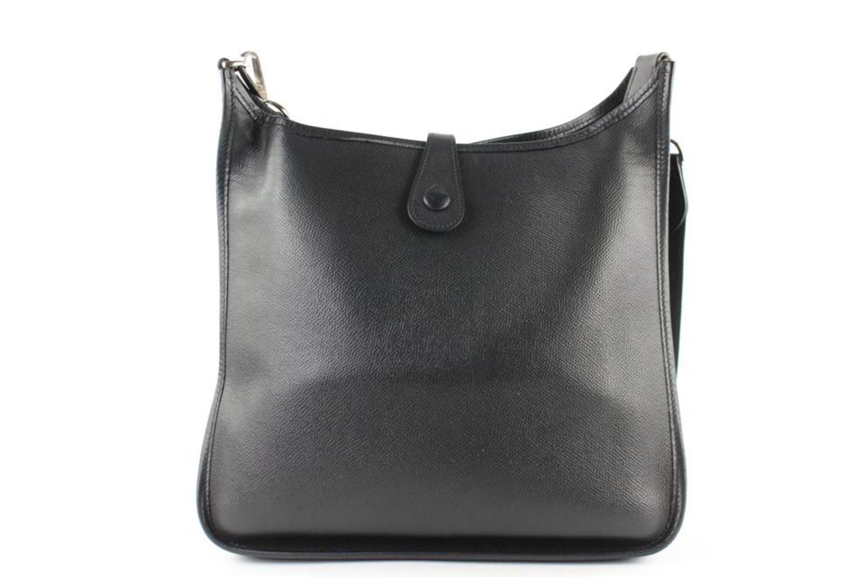 Hermès Evelyne 12he0103 Black Leather Messenger Bag For Sale 3