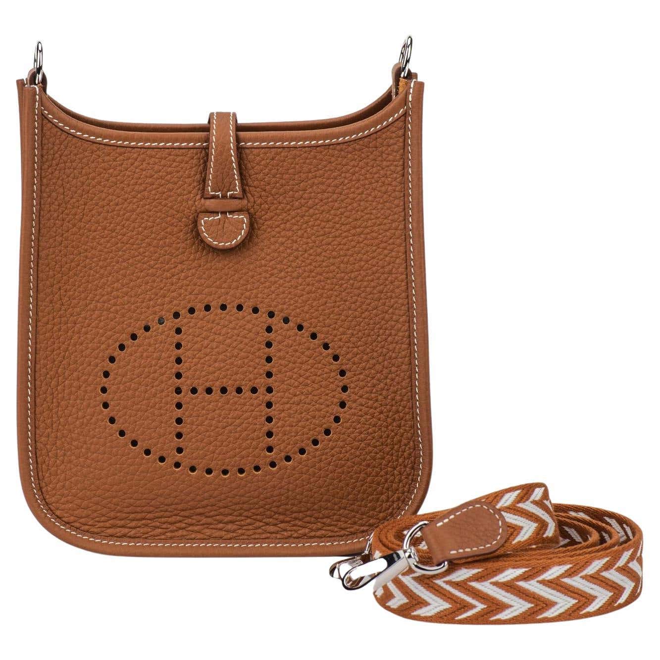 Hermes Evelyne 16 Gold Clemence leather crossbody bag — Hermès