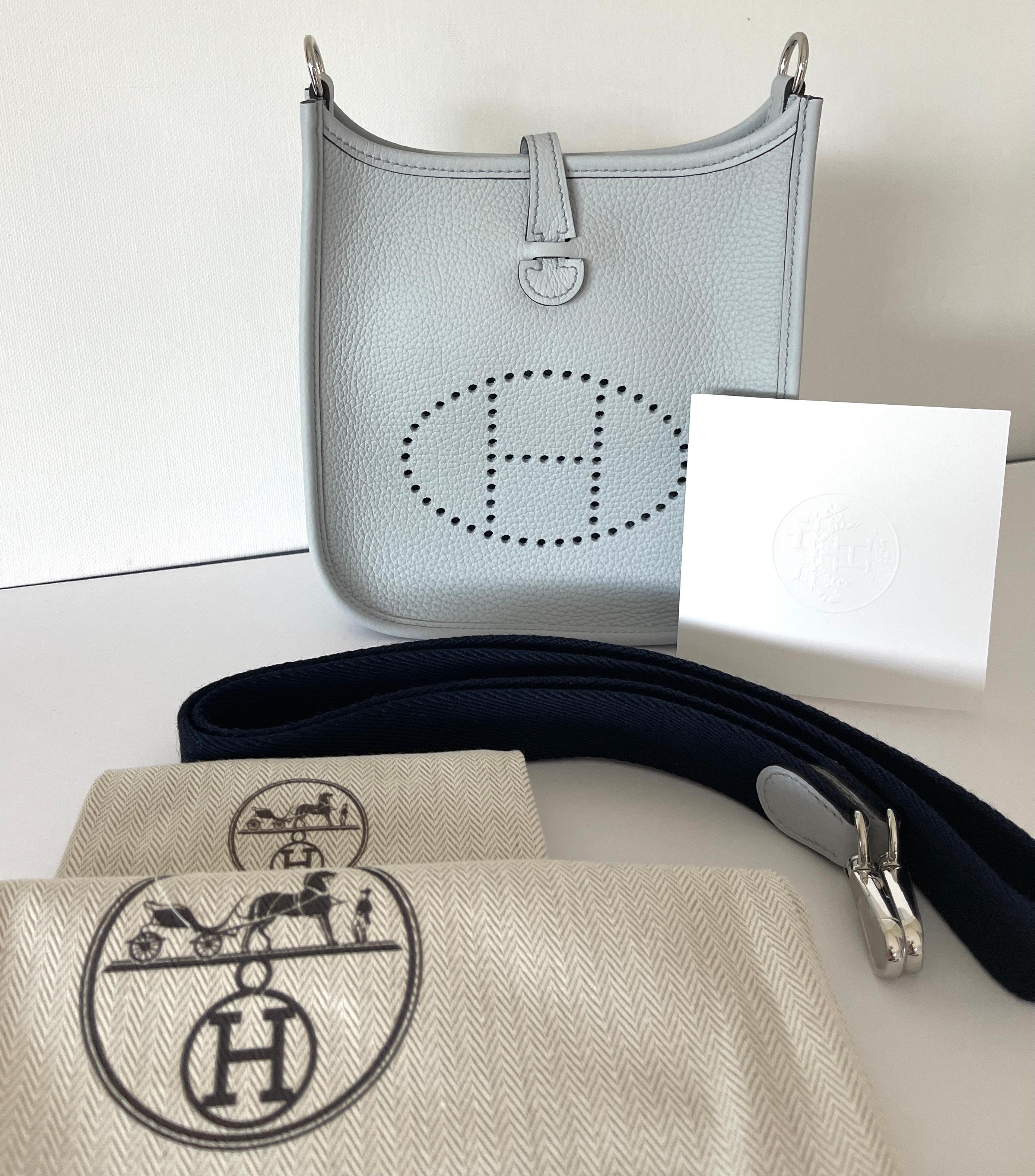 Hermès Evelyne 16 TPM Blue Pale Bag Indigo Strap RARE 1