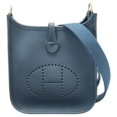 Hermès Evelyne 16 TPM Deep Blue  Bag Palladium Hardware 