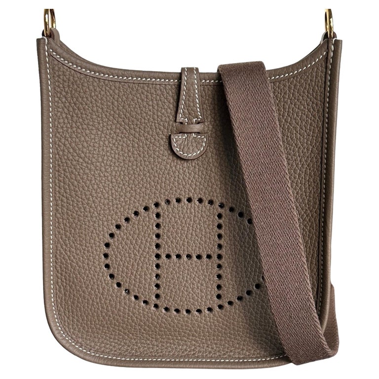 Hermès Evelyne 16 TPM Etoupe Bag Gold Hardware at 1stDibs