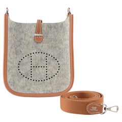Hermès Evelyne 16 TPM Mini Grau Wolle NEW Komplett-Set