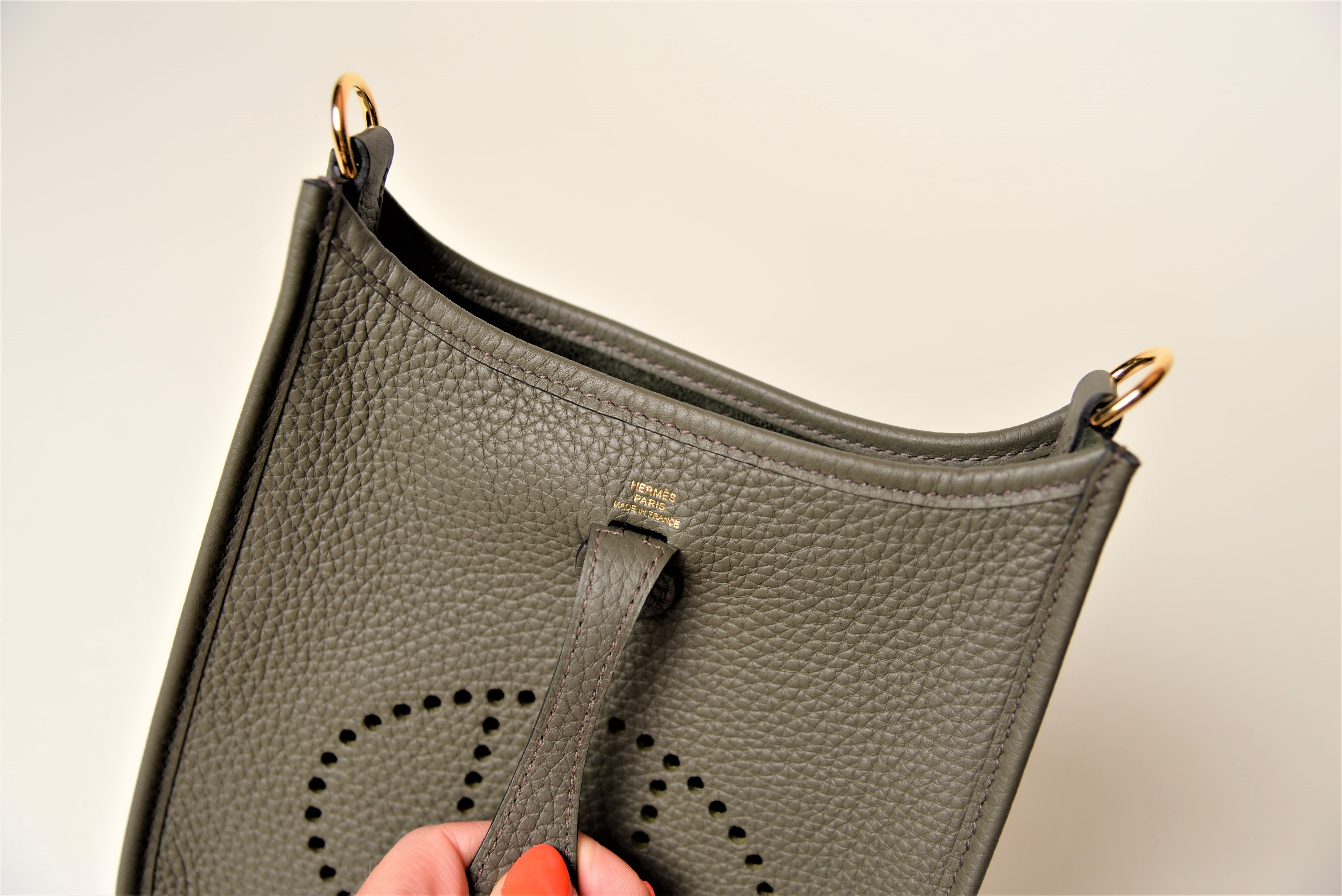 Hermes Evelyne 16 TPM Mini Vert de Gris Clemence Leather NEW Full-Set 4