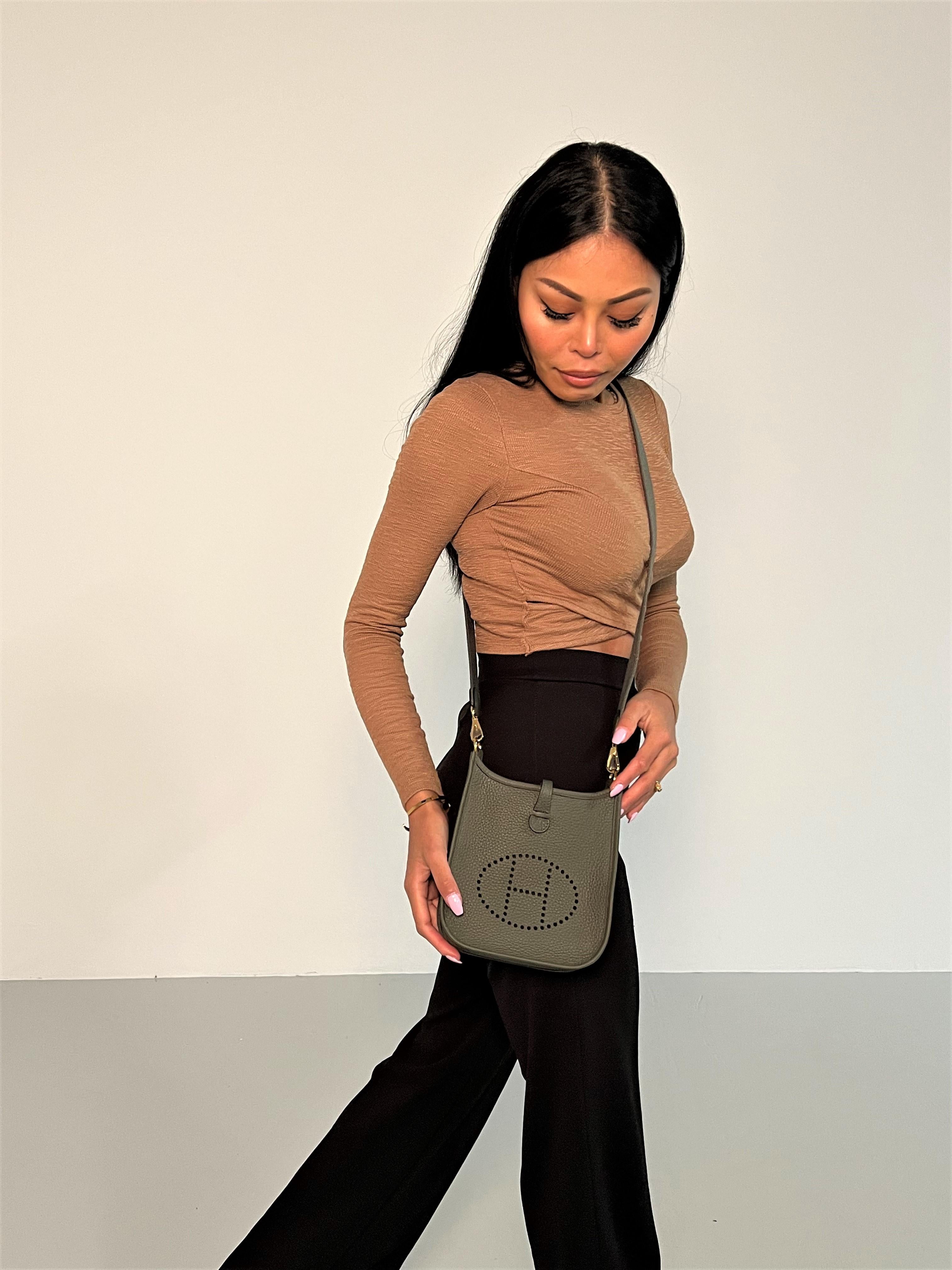 Hermes Evelyne 16 TPM Mini Vert de Gris Clemence Leather NEW Full-Set 8
