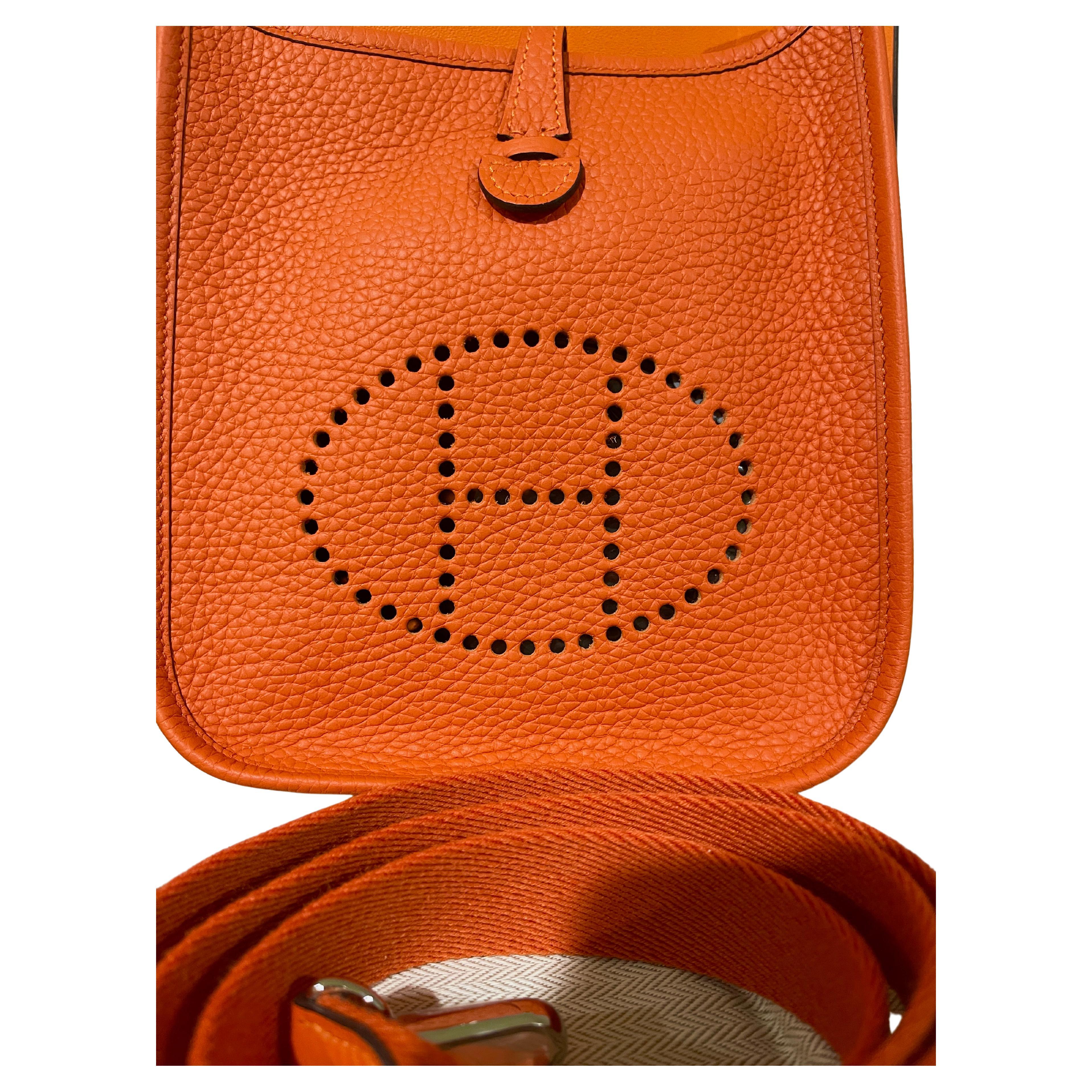 Hermes Evelyne Tpm 16

This is the mini, the smallest size they make

Orange with Palladium

Taurillon Clemence Leather

Natural  interior




New storefresh, never worn



Measurements: 6.75