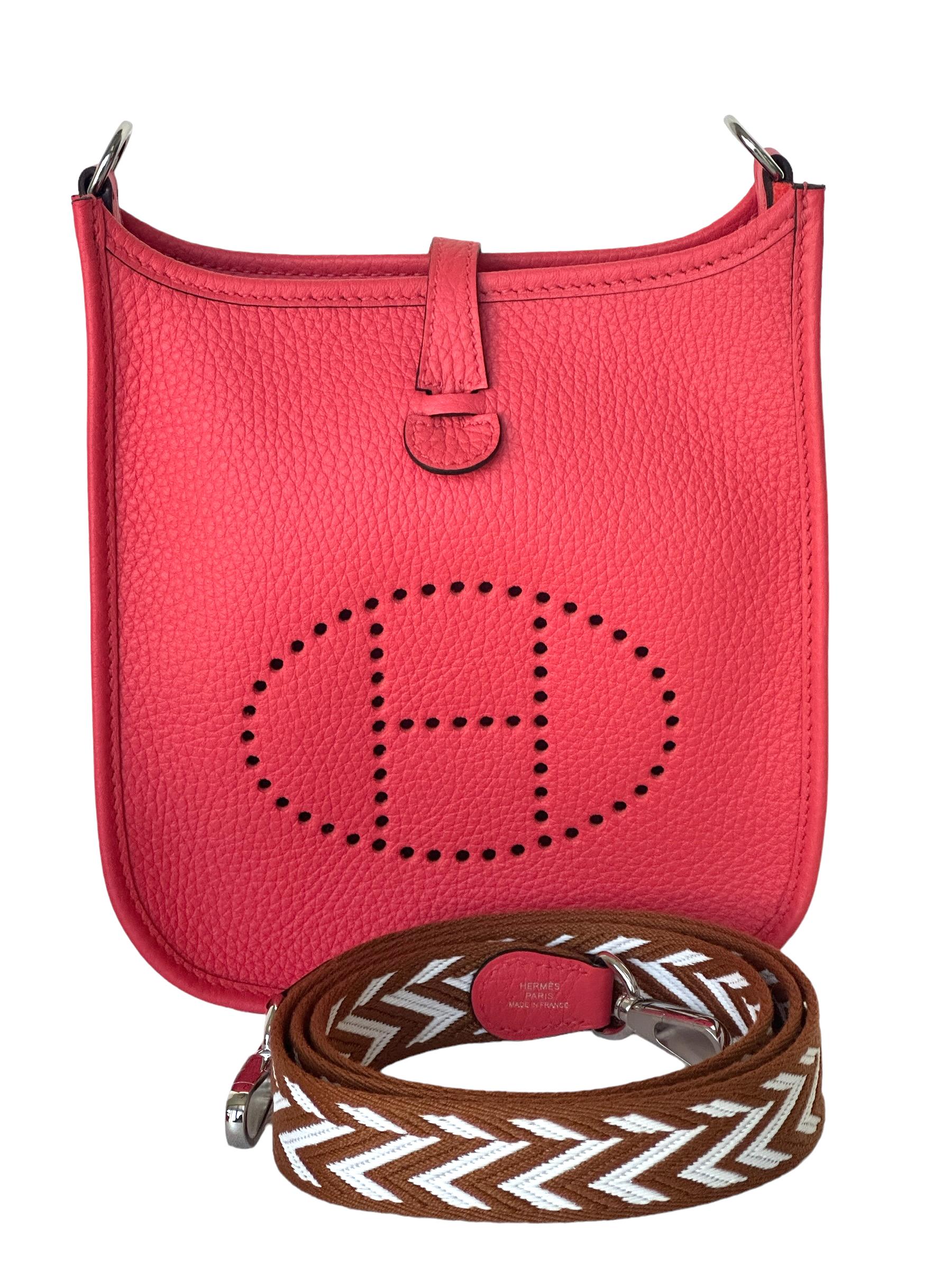 Hermès Evelyne 16 TPM Rose Texas Bag AMAZONE Limited Edition Strap In New Condition For Sale In West Chester, PA