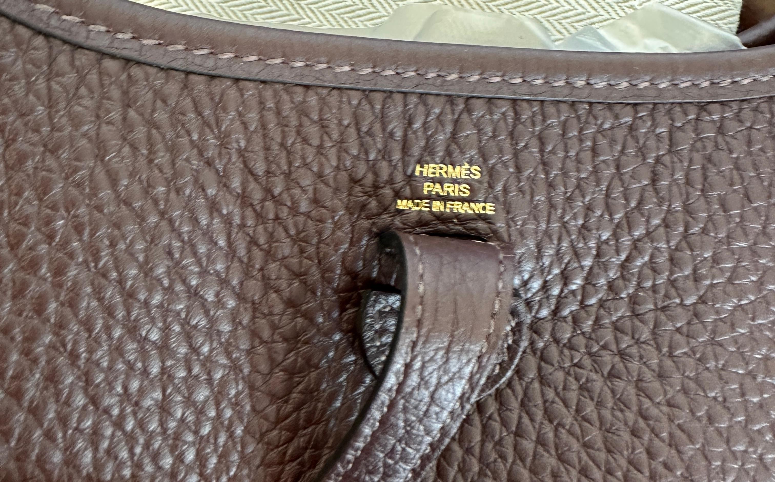 Women's or Men's Hermès Evelyne 16 TPM Rouge Sellier Bag Gold Hardware Limited Edition Strap