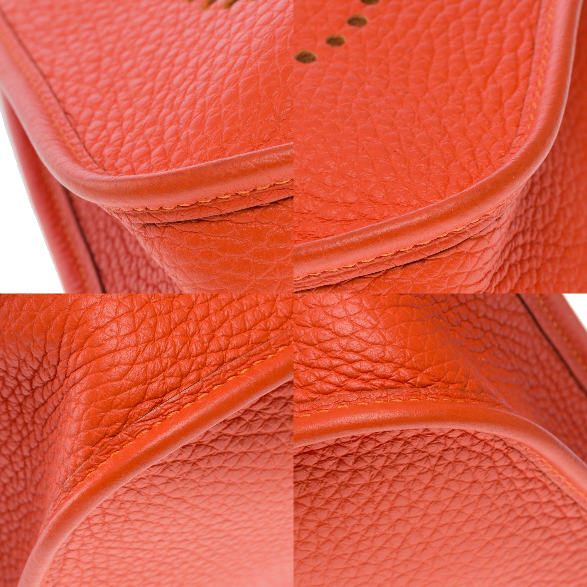 Hermès Evelyne 16 TPM shoulder bag in Taurillon Clemence Orange feu leather, SHW 7