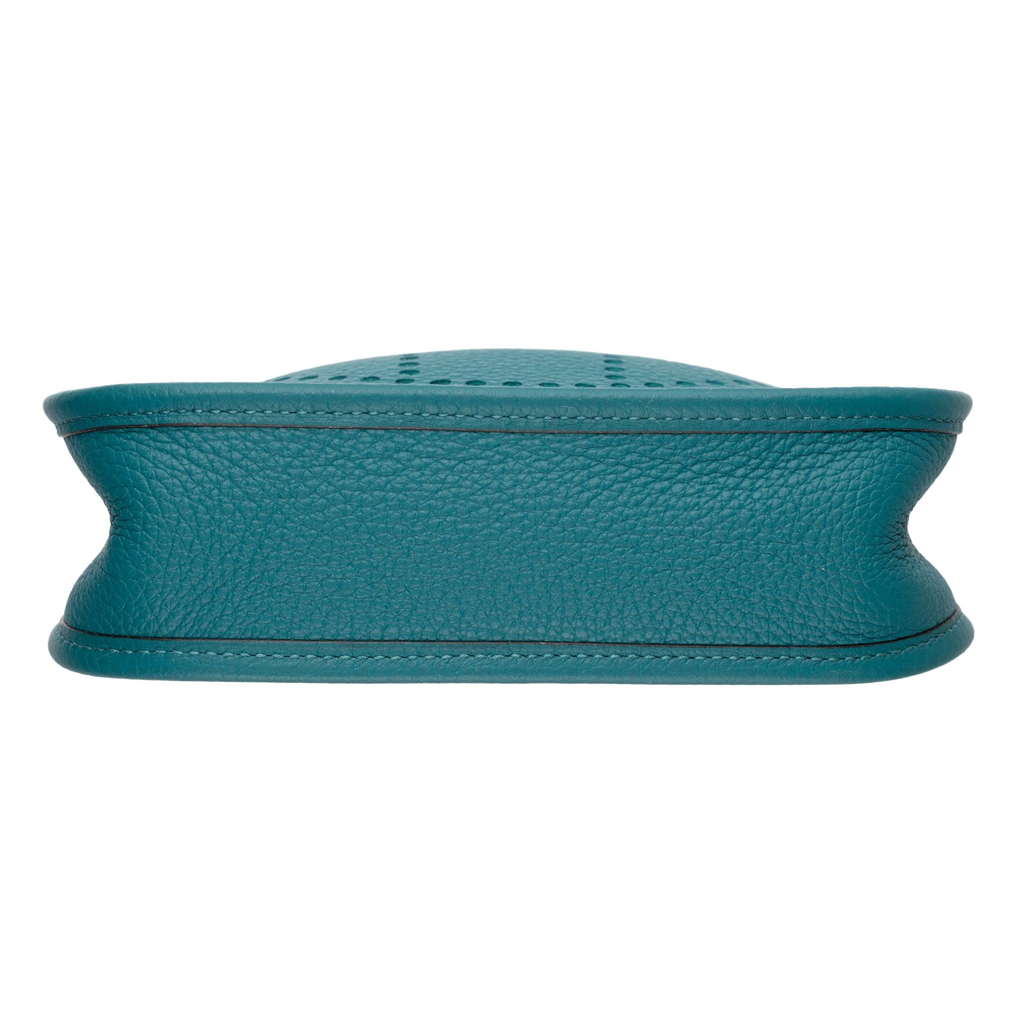 Hermes Evelyne 16cm Vert Bosphore Clemence Piel Herrajes Dorados en venta 6