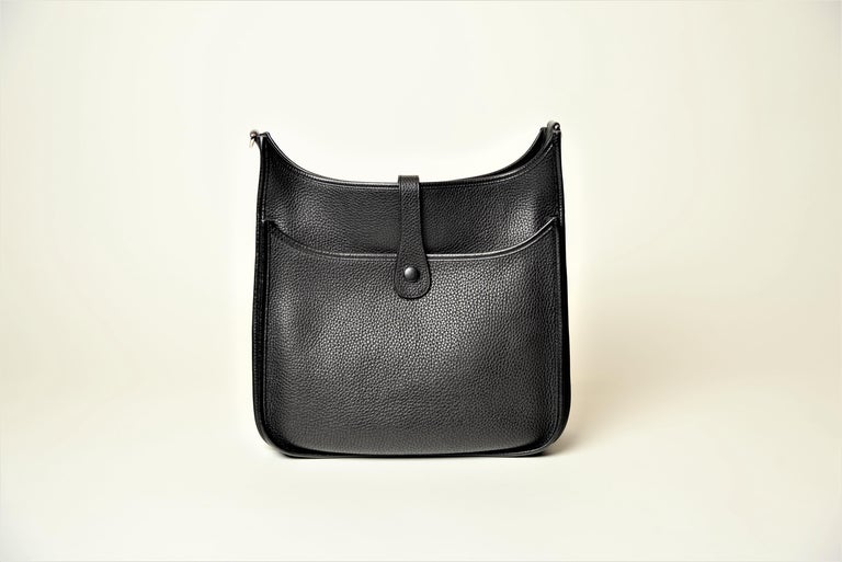 Hermès Evelyne 29 Crossbody Gris Moyen/Noir Feutre/Swift Grey Black Wool  Felt Leather