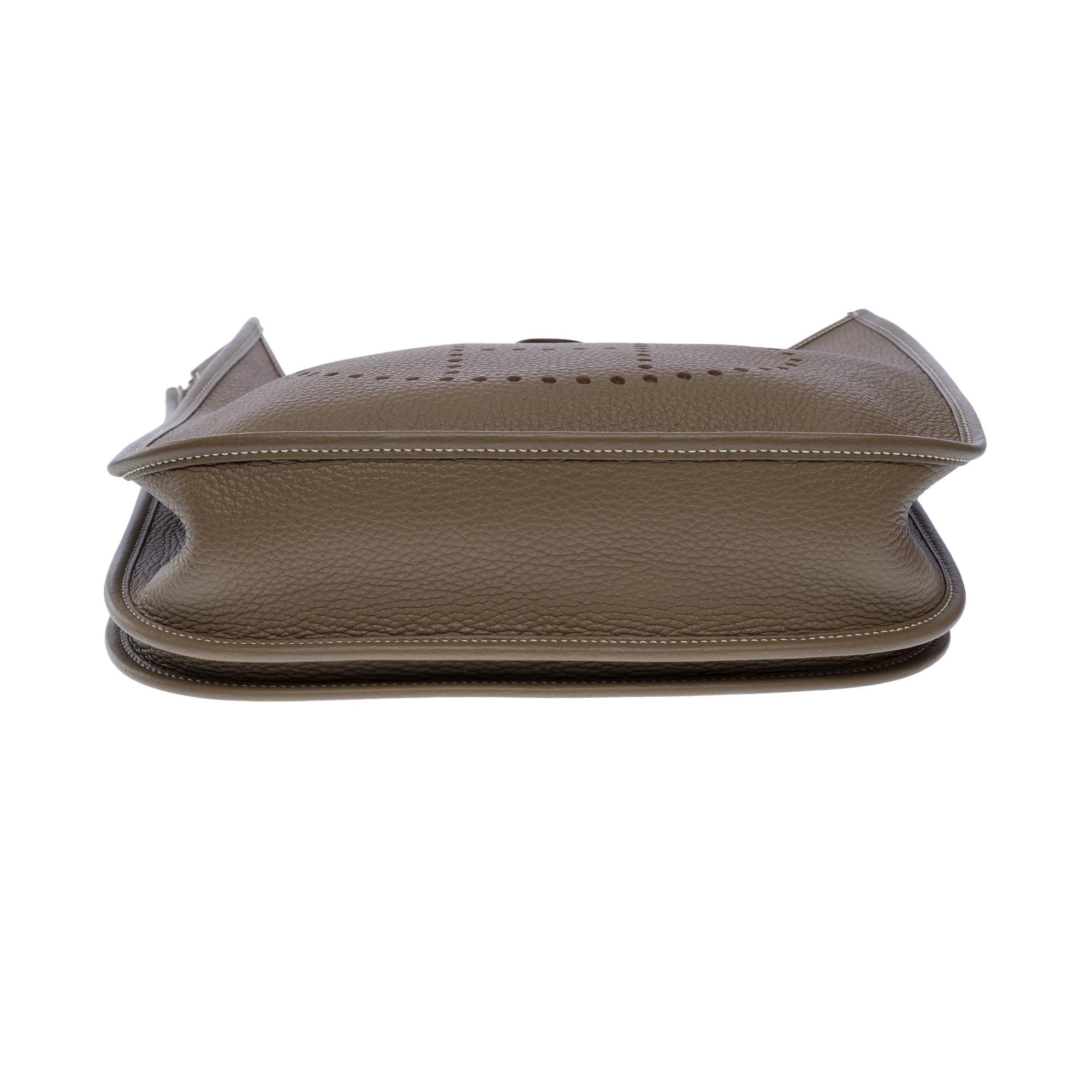 Hermès Evelyne 29  shoulder bag in Etoupe Togo leather, PHW For Sale 5
