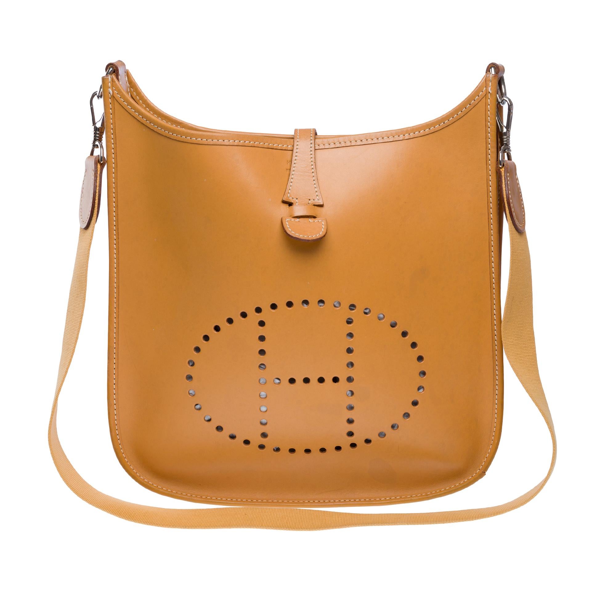 Hermès Evelyne 29  shoulder bag in Natural Cowhide Calf leather, PHW For Sale 5