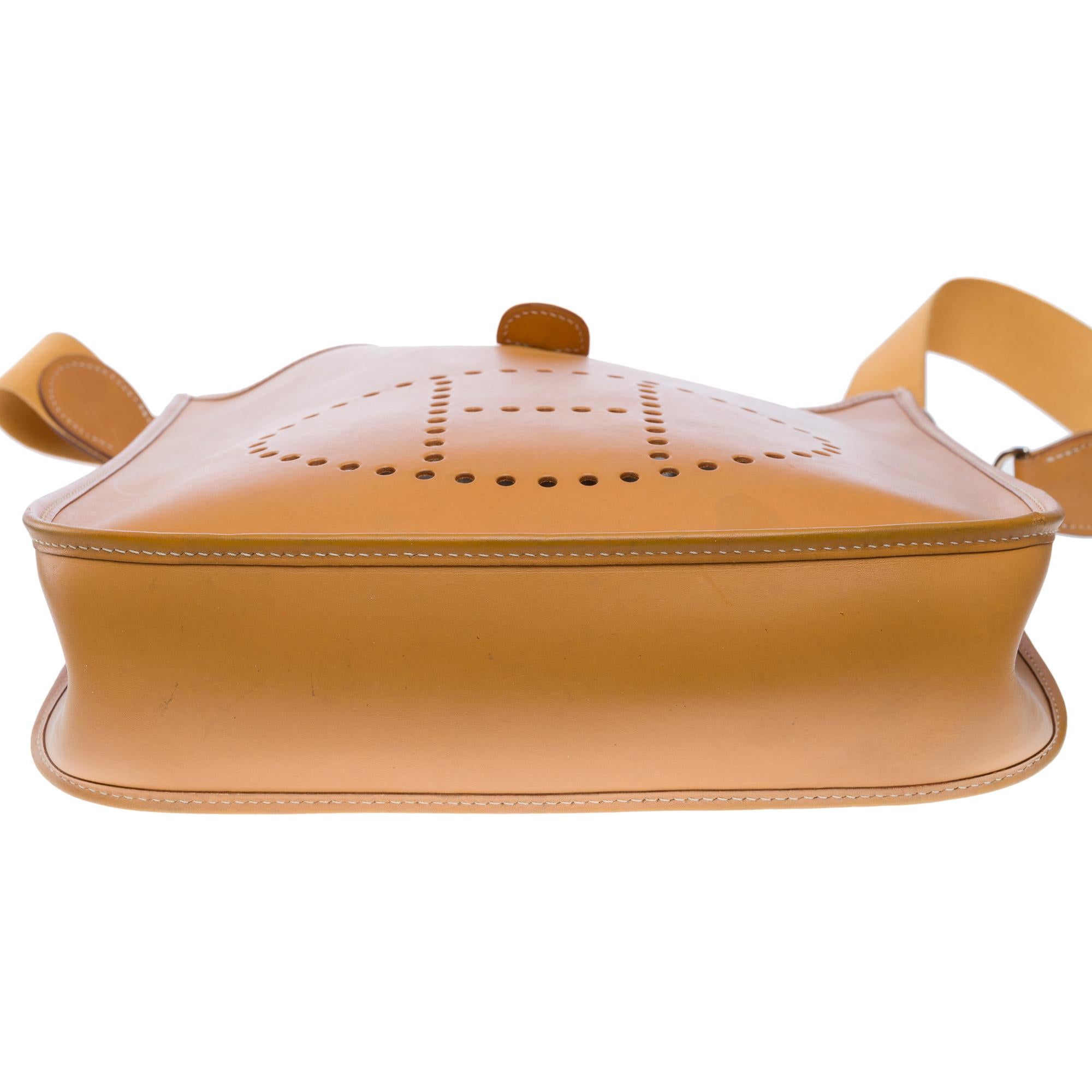 Hermès Evelyne 29  shoulder bag in Natural Cowhide Calf leather, PHW For Sale 6