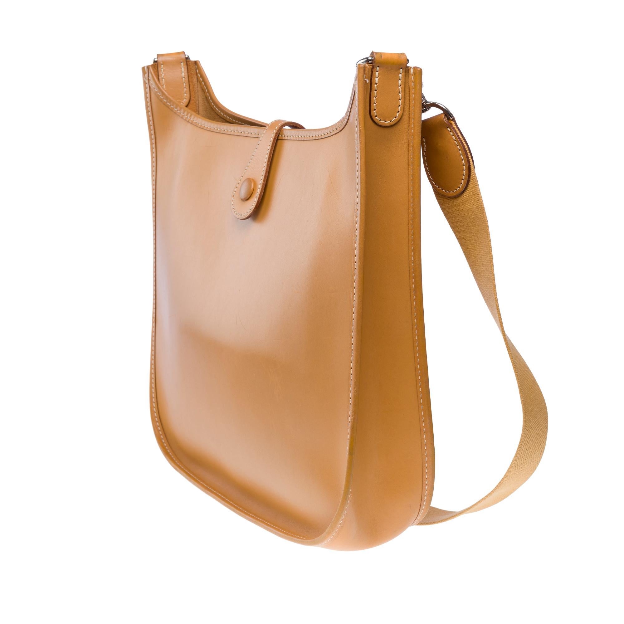 Hermès Evelyne 29  shoulder bag in Natural Cowhide Calf leather, PHW For Sale 1