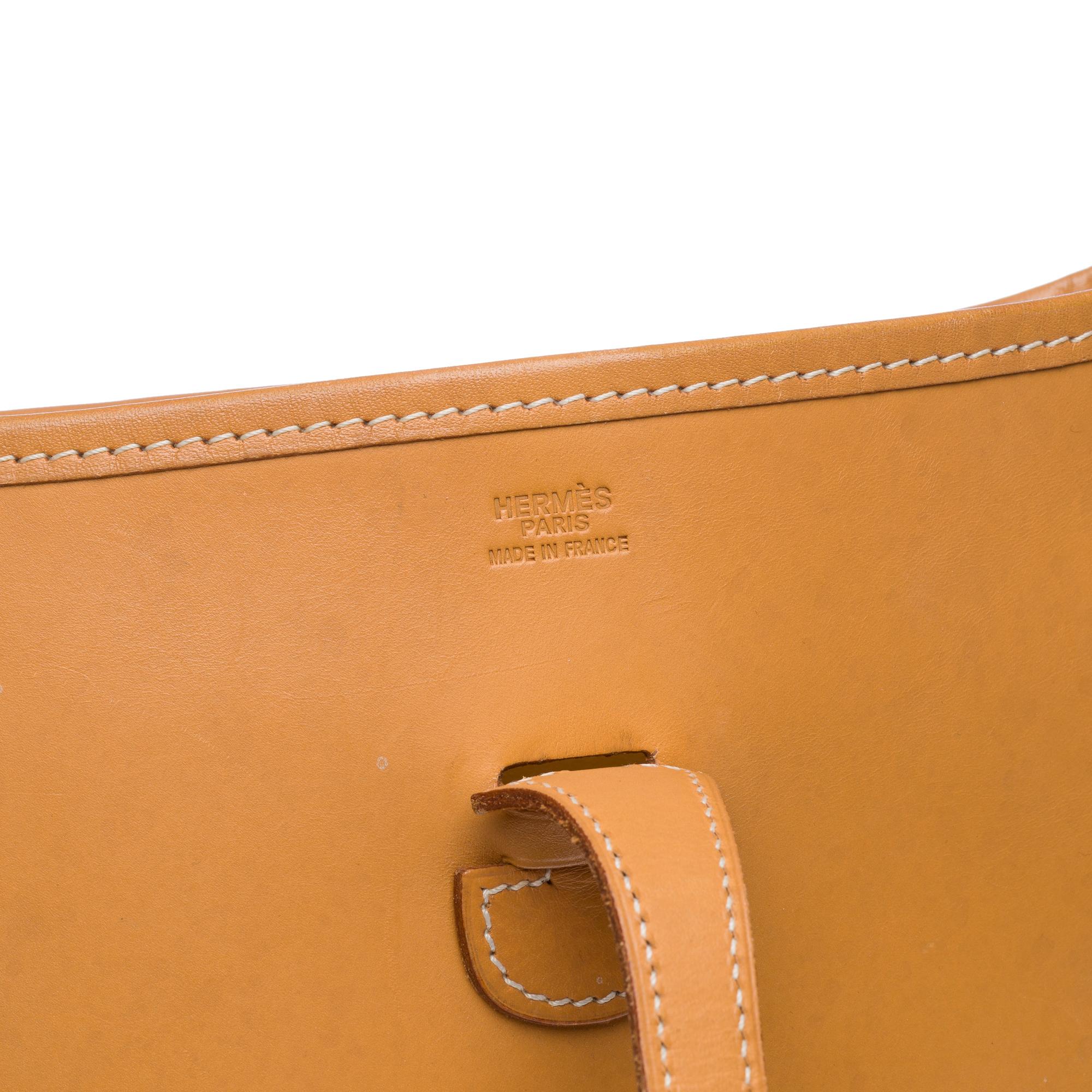 Hermès Evelyne 29  shoulder bag in Natural Cowhide Calf leather, PHW For Sale 2