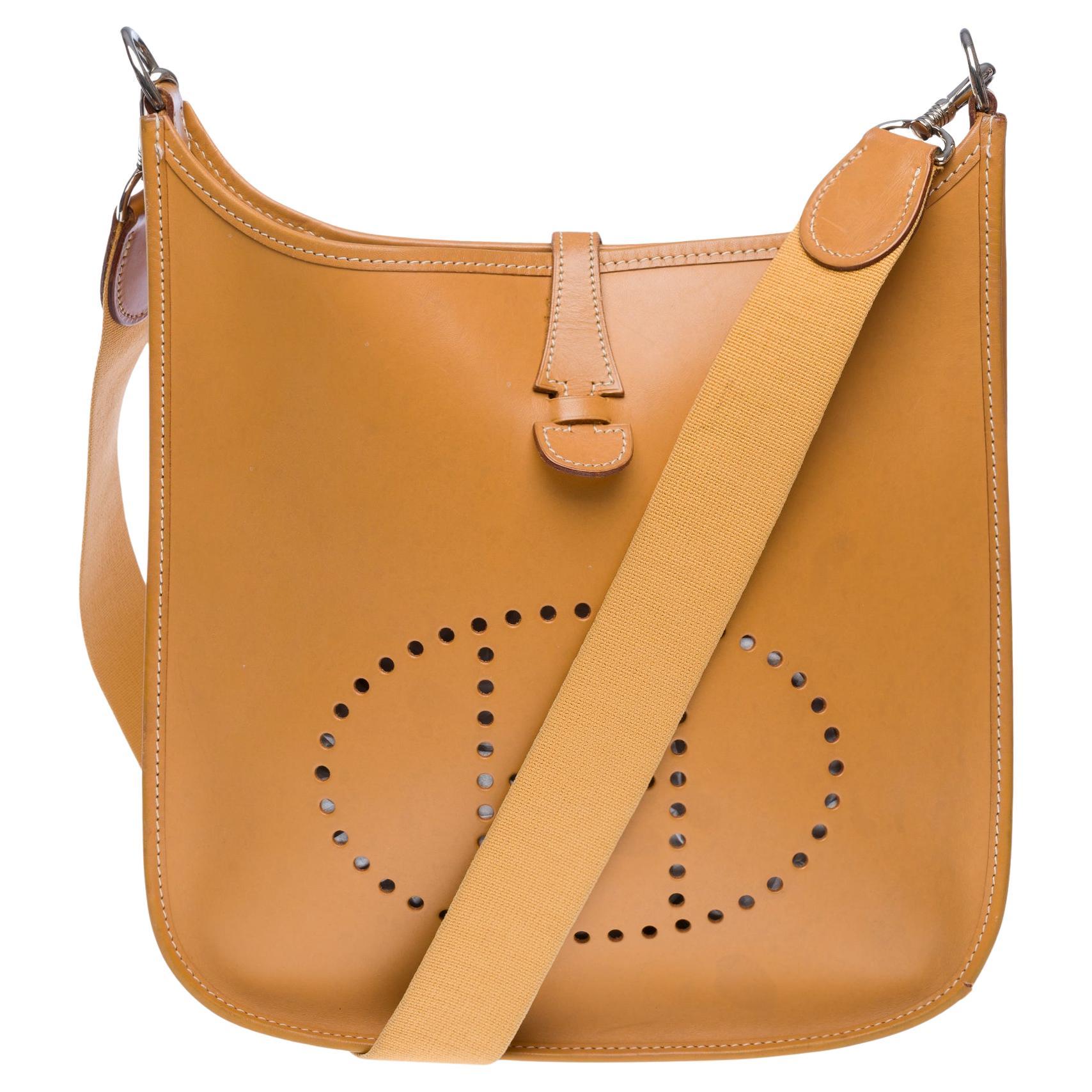 Hermès Evelyne 29  shoulder bag in Natural Cowhide Calf leather, PHW For Sale