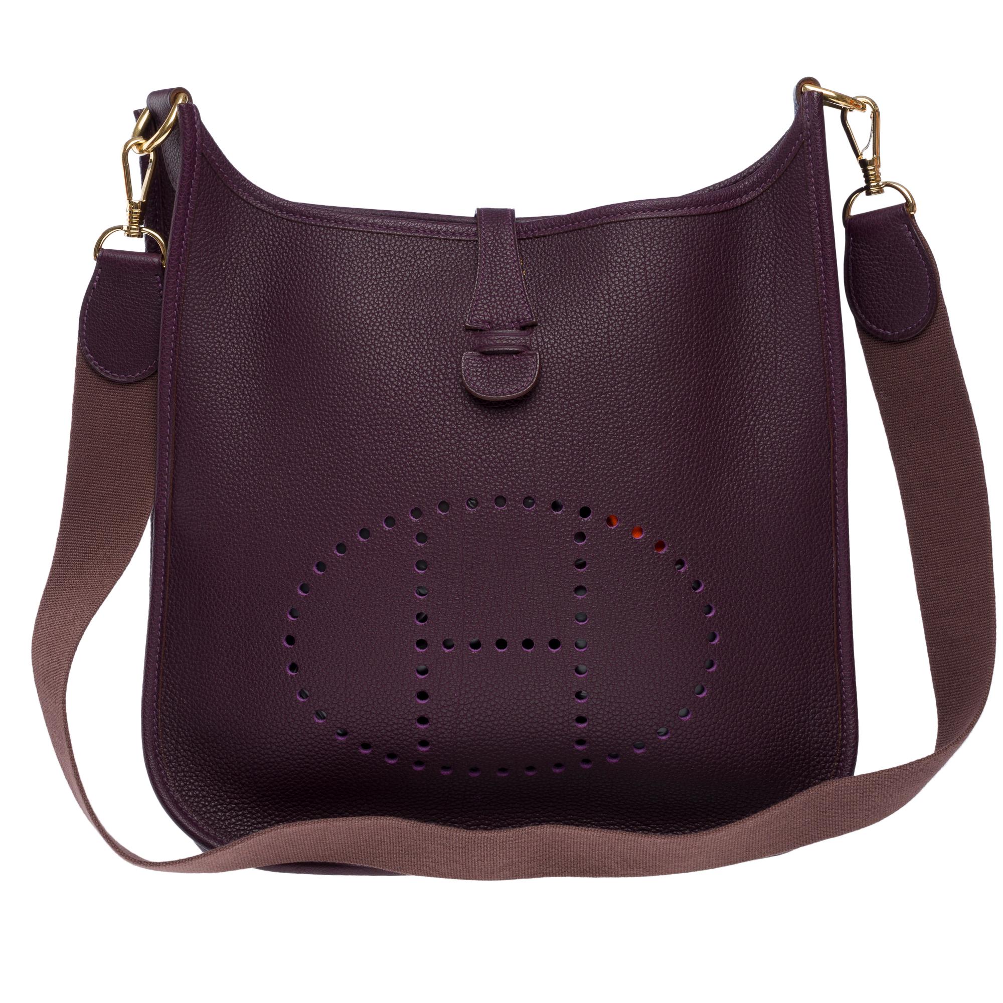 Hermès Evelyne 29  shoulder bag in Purple Togo leather, GHW 6