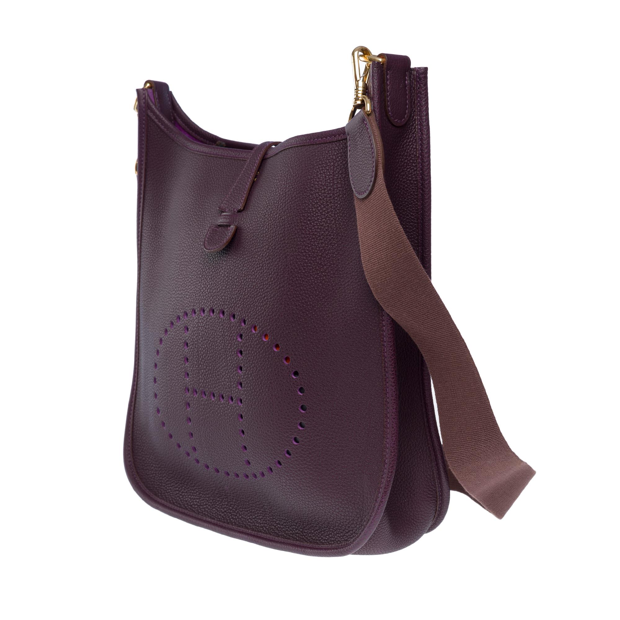 Hermès Evelyne 29  shoulder bag in Purple Togo leather, GHW 1