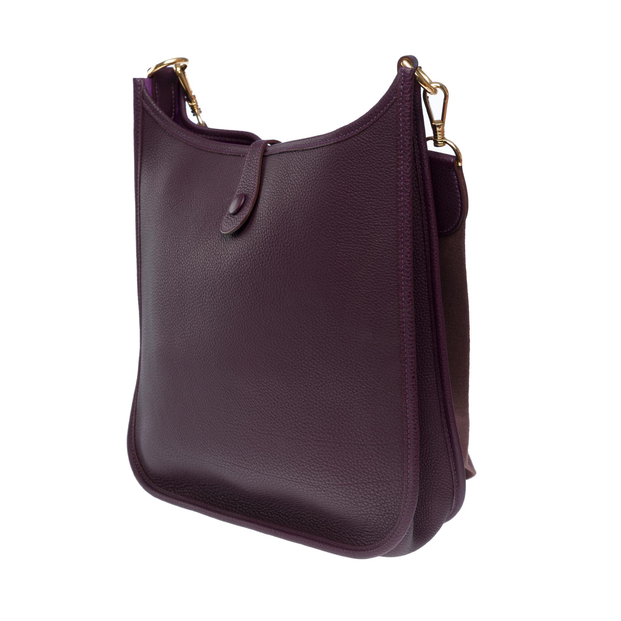 Hermès Evelyne 29  shoulder bag in Purple Togo leather, GHW 2