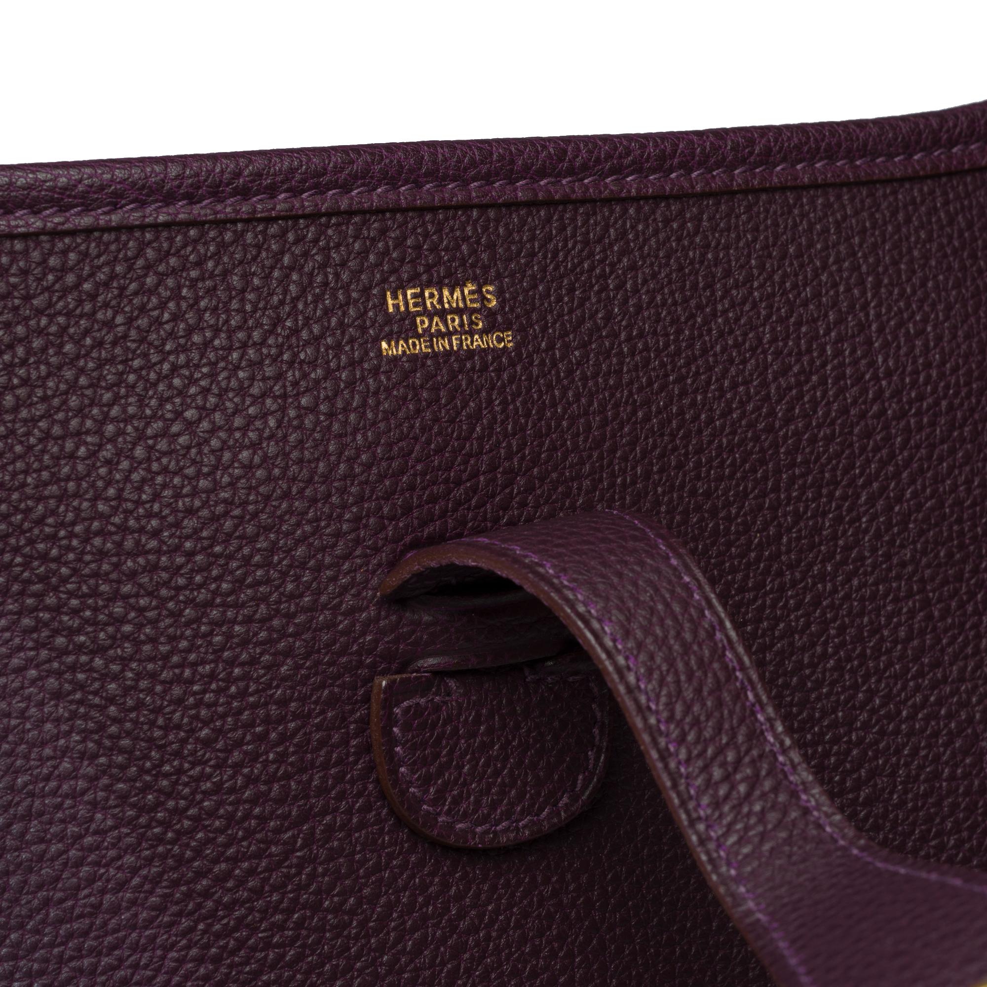 Hermès Evelyne 29  shoulder bag in Purple Togo leather, GHW 3