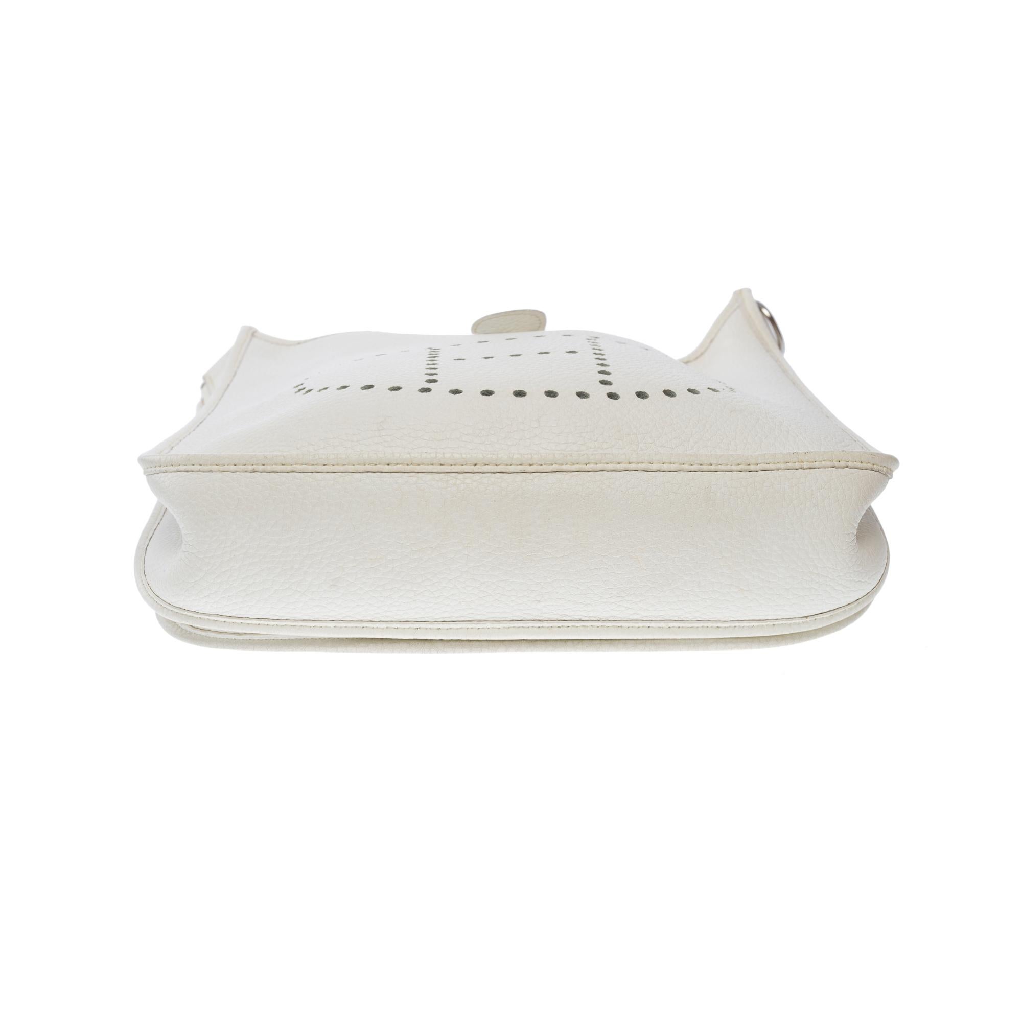 Hermès Evelyne 29  shoulder bag in White Togo Calf leather, PHW For Sale 5