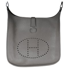 Hermes Evelyne 29 Taurillon Clemence leather Silver 
