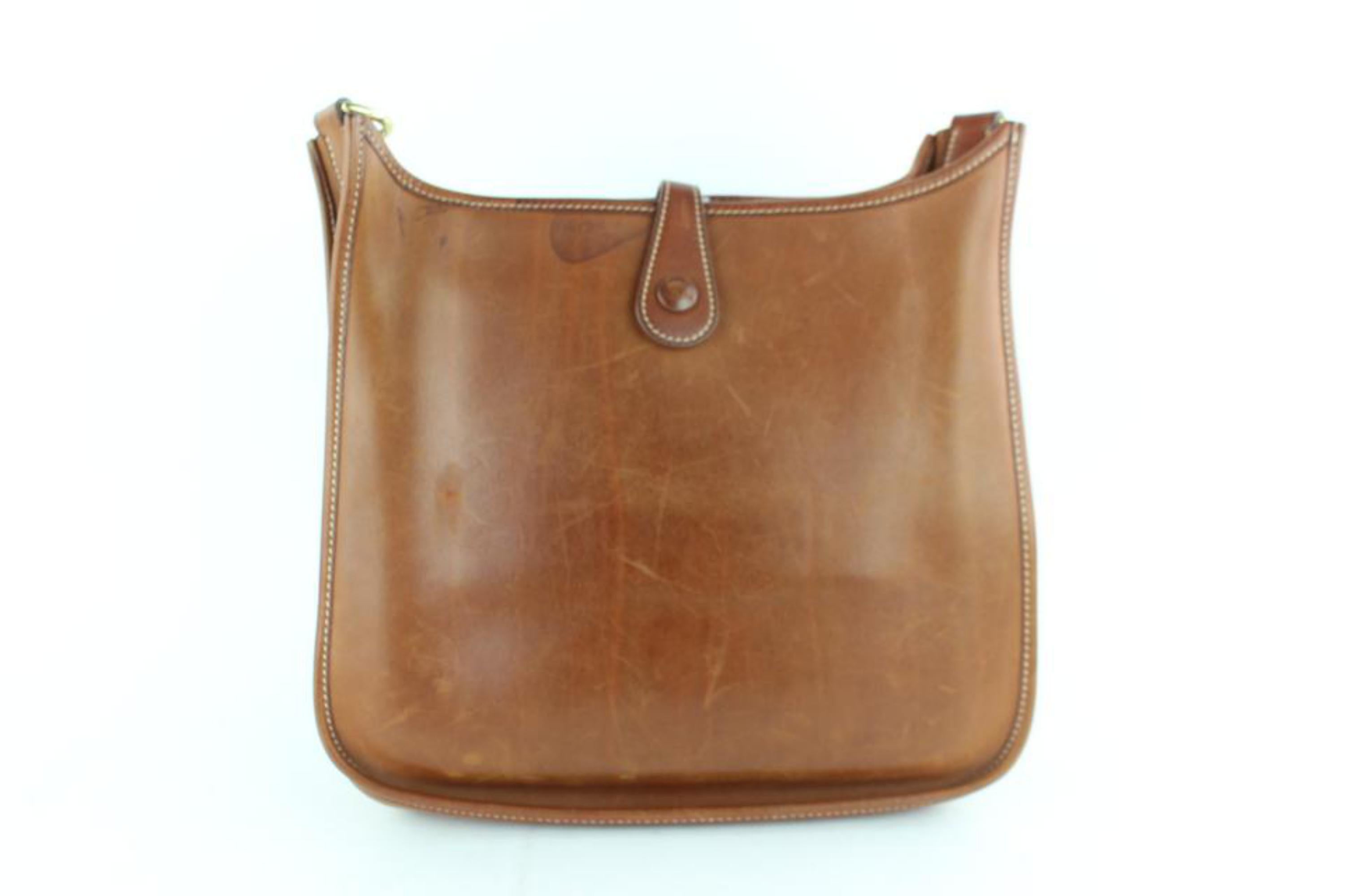Hermès Evelyne 2hz1130 Brown Leather Messenger Bag For Sale 6