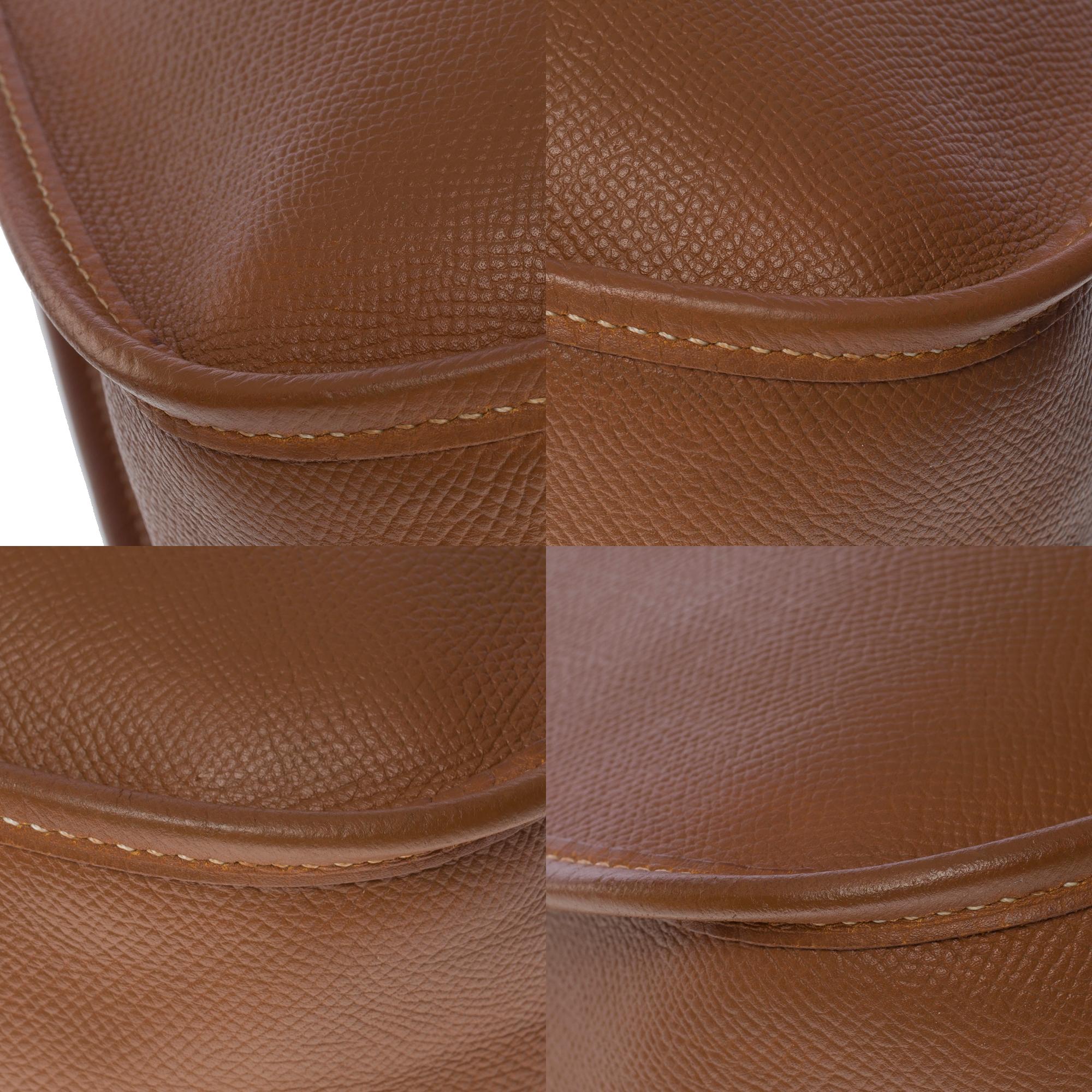 Hermès Evelyne 33 (GM) Umhängetasche aus Courchevel Camel Leder, GHW 6