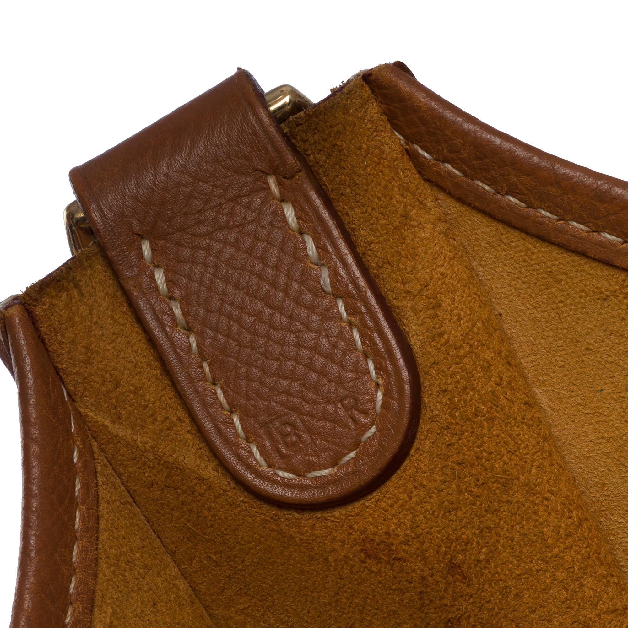 Hermès Evelyne 33 (GM) Umhängetasche aus Courchevel Camel Leder, GHW 2