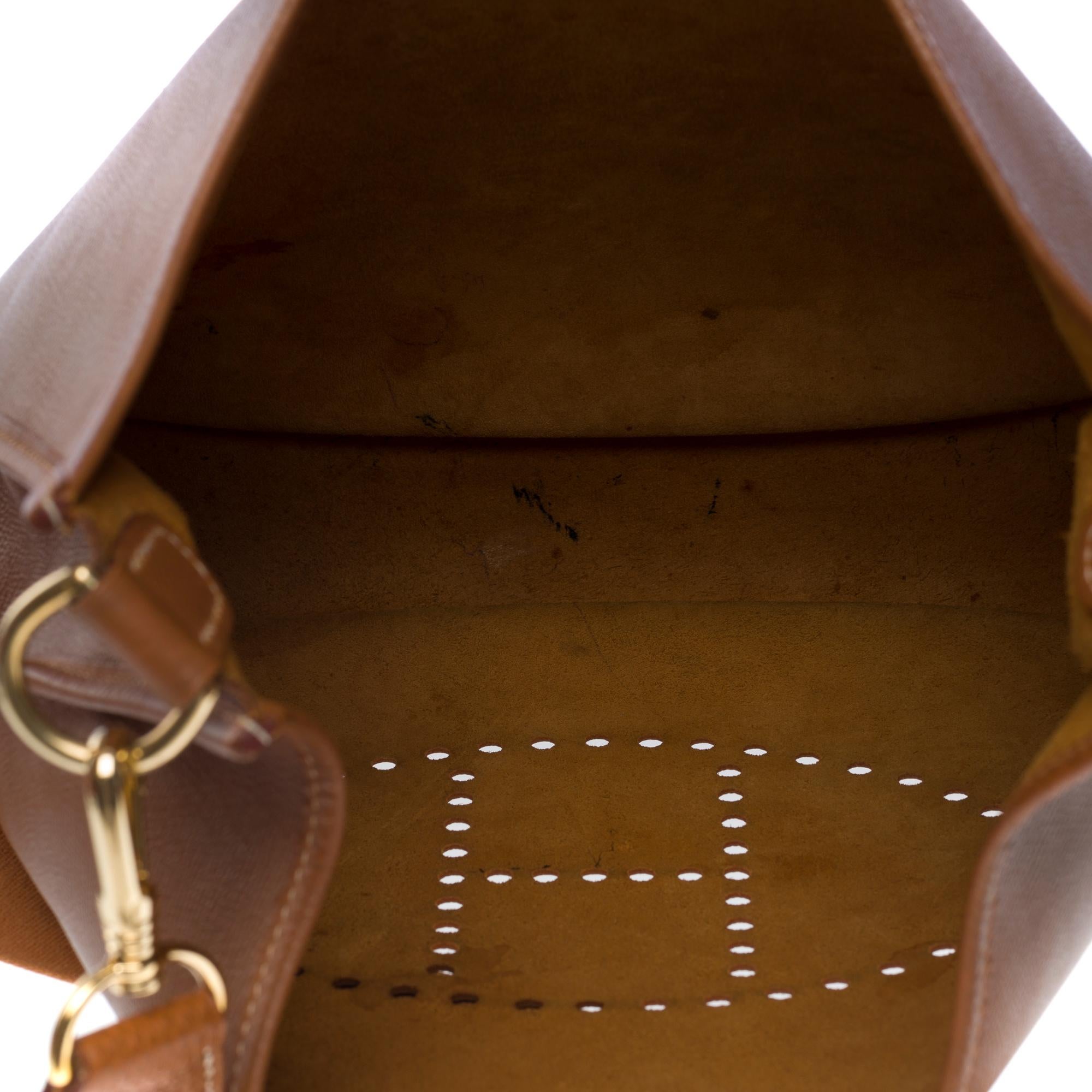 Hermès Evelyne 33 (GM) Umhängetasche aus Courchevel Camel Leder, GHW 3