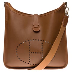 Hermès Evelyne 33 (GM) shoulder bag in Courchevel Camel leather, GHW