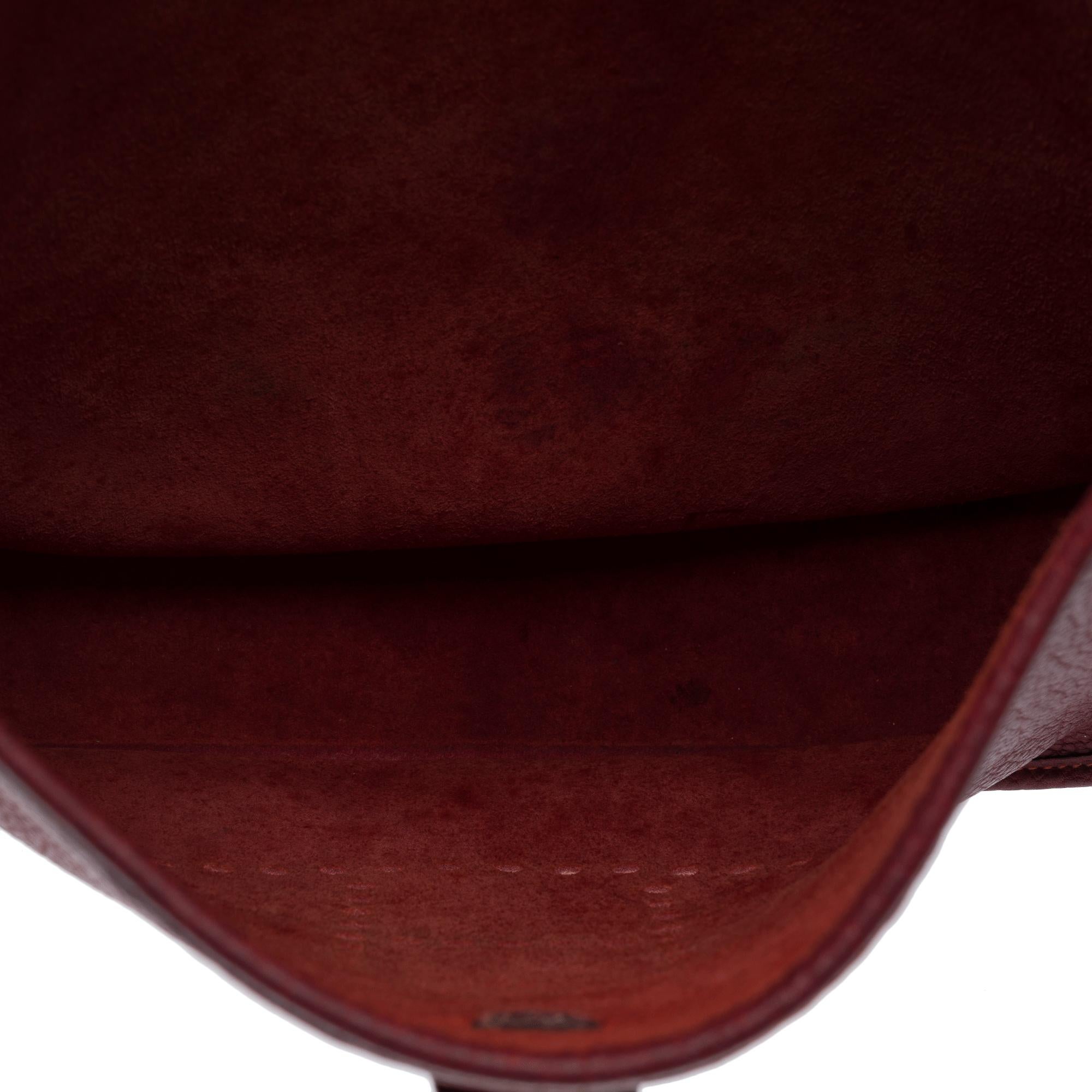 Hermès Evelyne 33 (GM) shoulder bag in Red Fjord calf leather, GHW For Sale 3