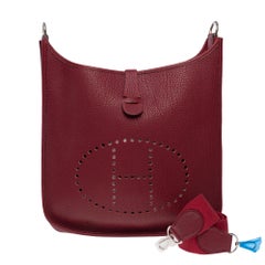 Hermès Evelyne 33 (GM) shoulder bag in Rouge H Fjord calf leather, PHW