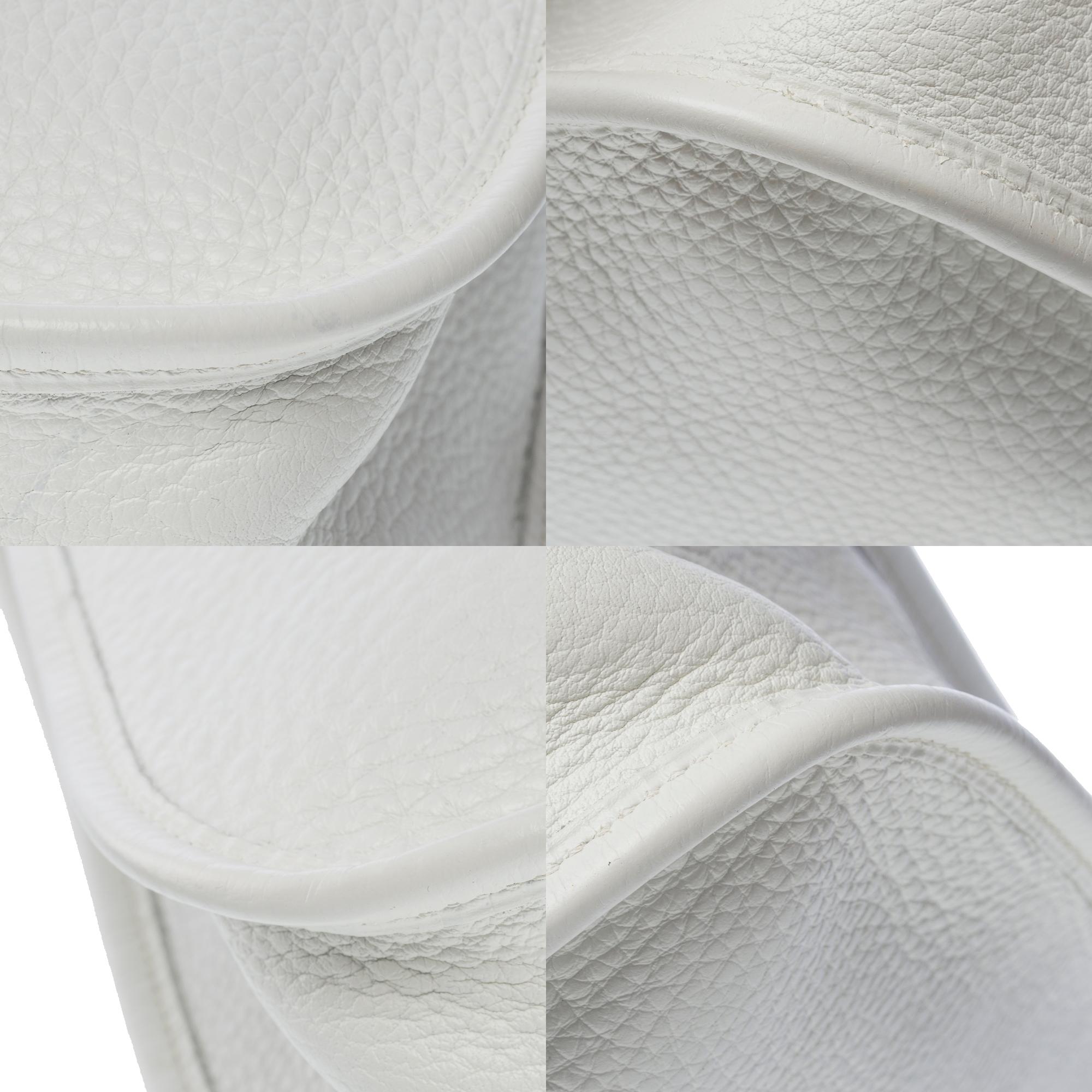 Hermès Evelyne 33 (GM)  shoulder bag in White Taurillon Clemence leather, GHW 8