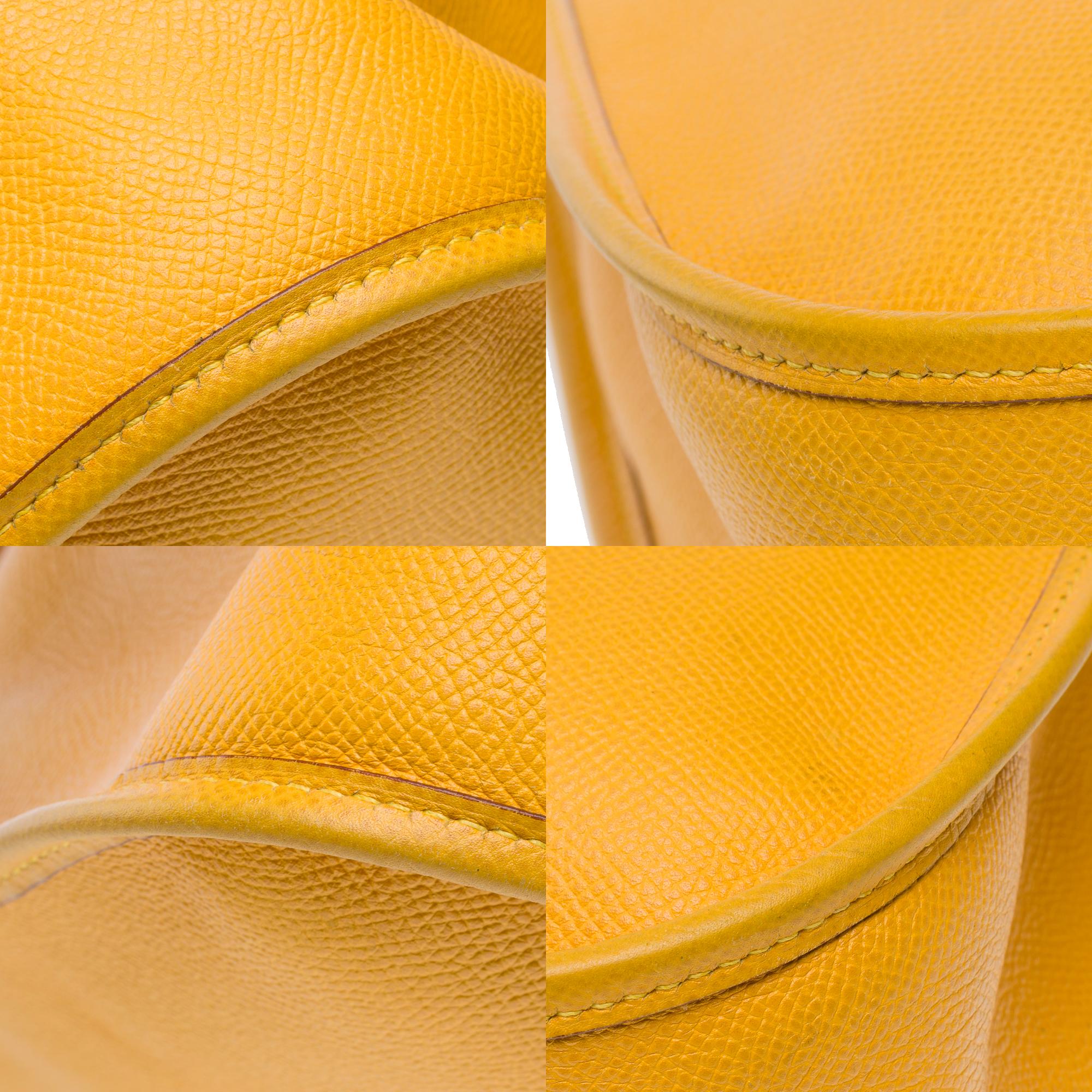 Hermès Evelyne 33 (GM)  shoulder bag in Yellow Gold Courchevel leather, GHW 7