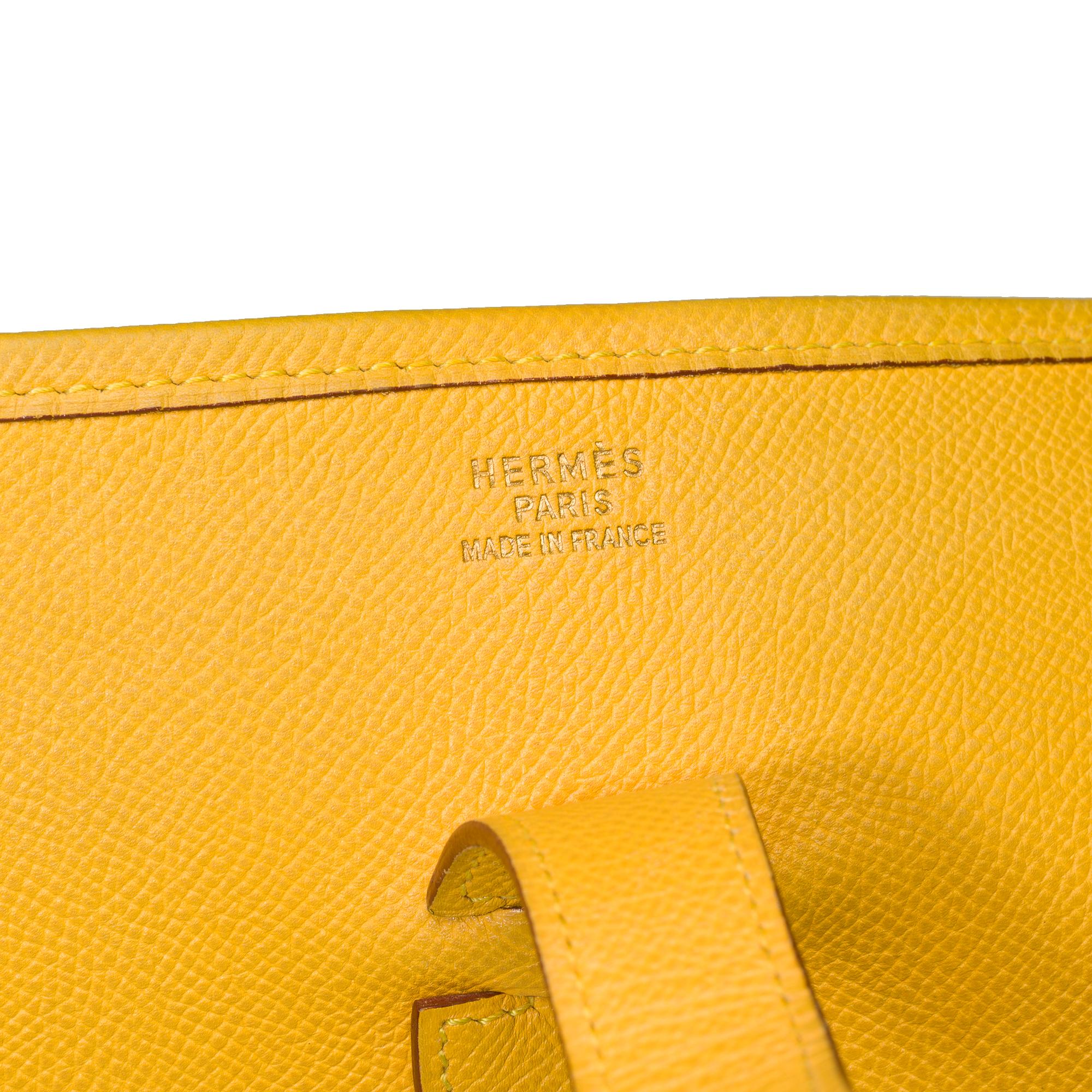 Hermès Evelyne 33 (GM)  shoulder bag in Yellow Gold Courchevel leather, GHW 2