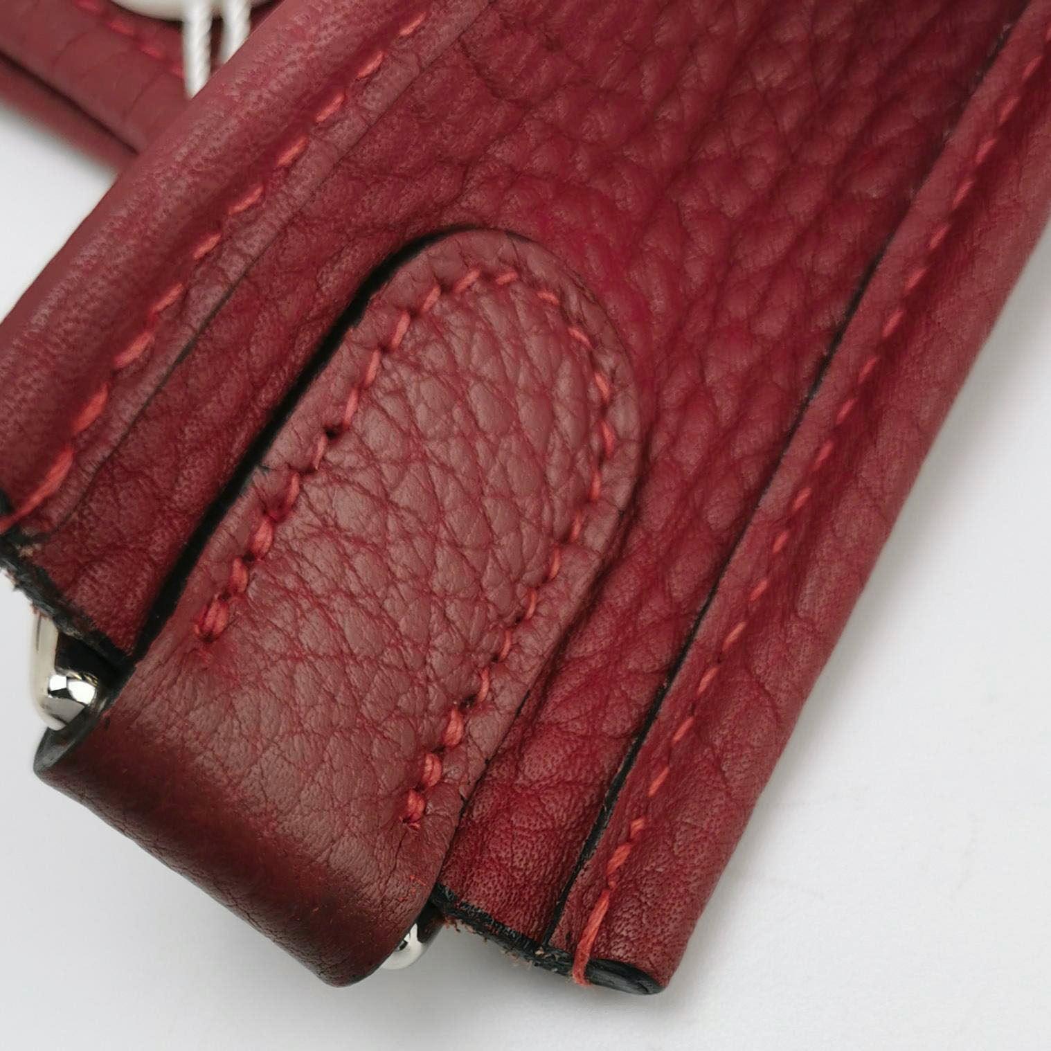 Hermes Evelyne 33 Large Crossbody Bag Burgundy with Strap 6